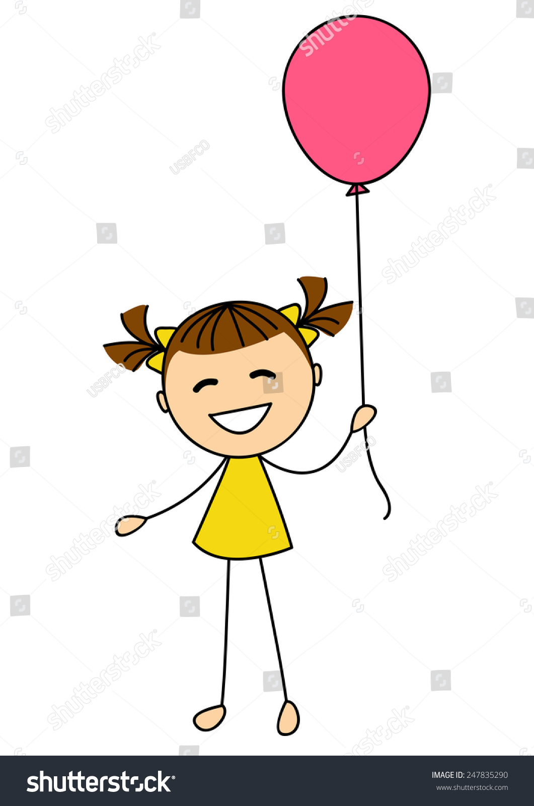 Cute Little Girl With Balloon Stock Photo 247835290 : Shutterstock