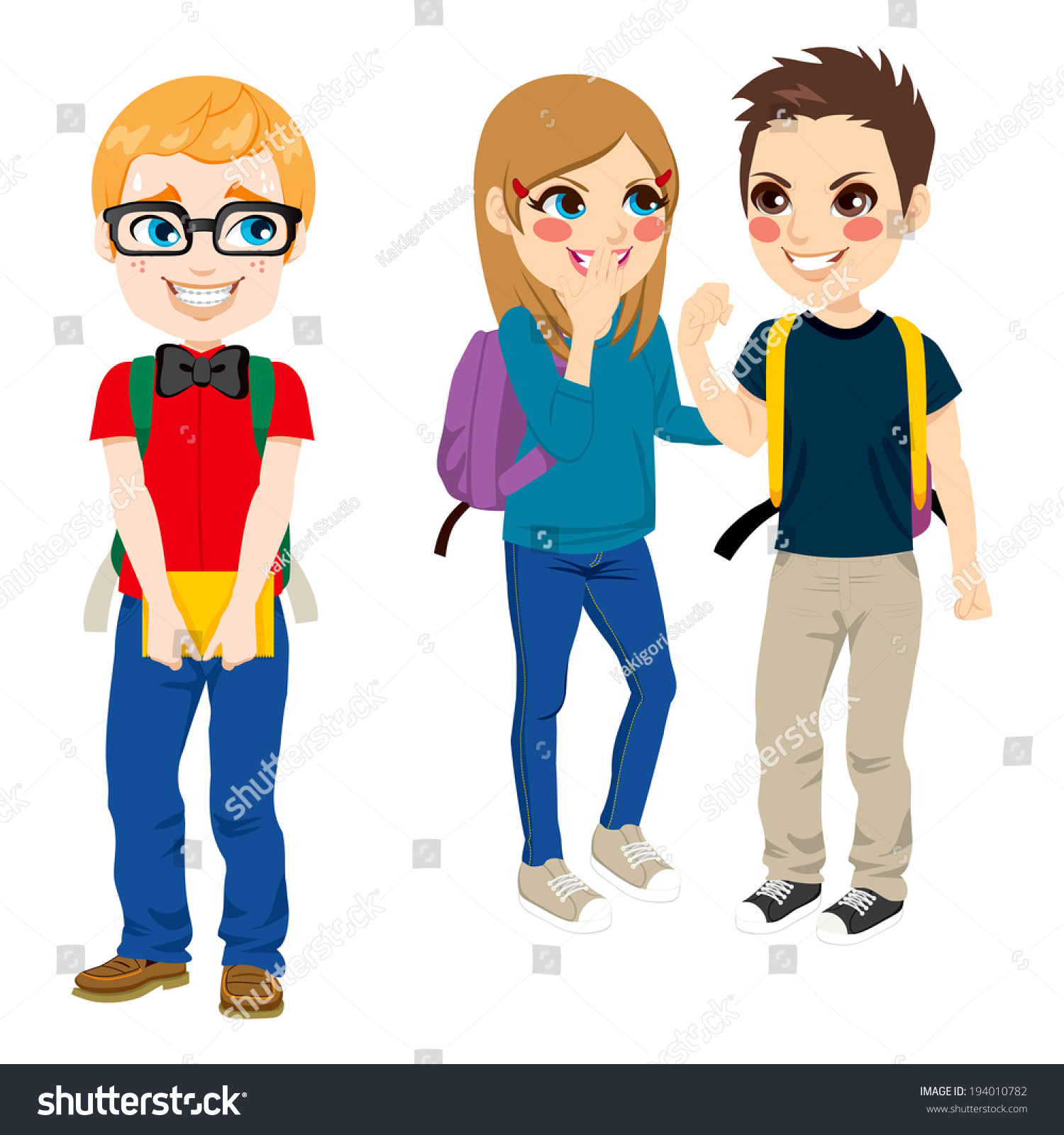 Cute Nerd Student Suffering Bullying From His Classmates Stock Photo ...