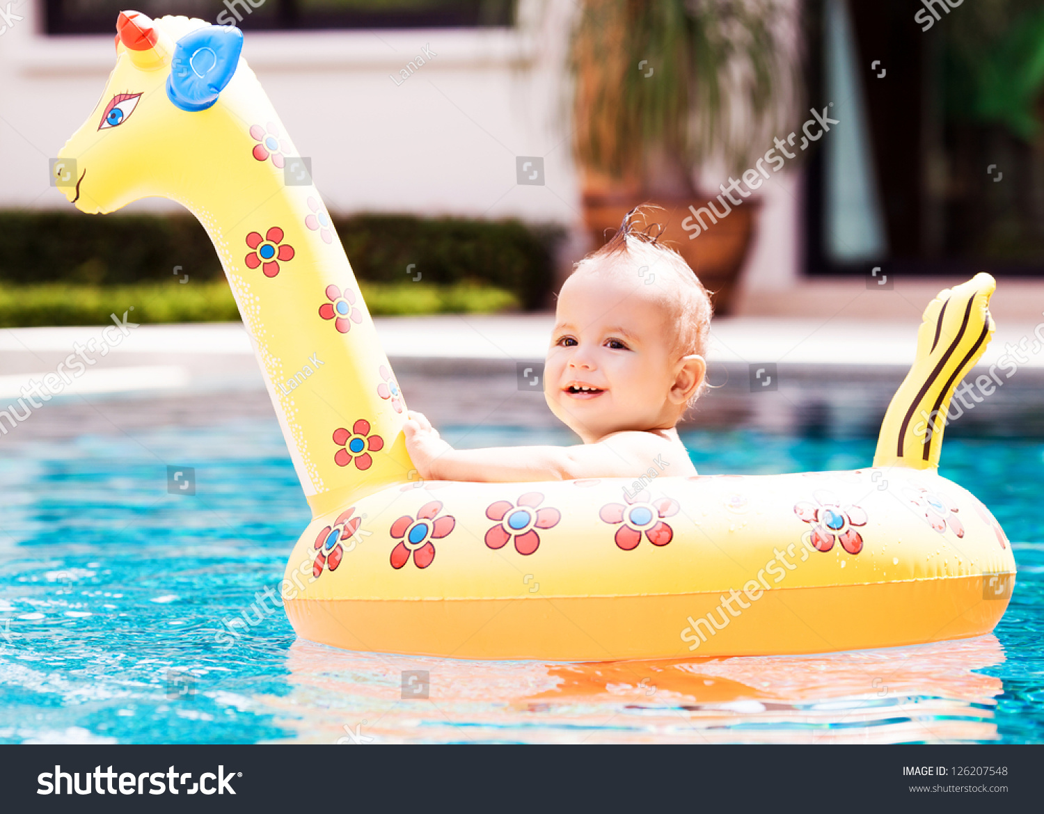 one year old pool float