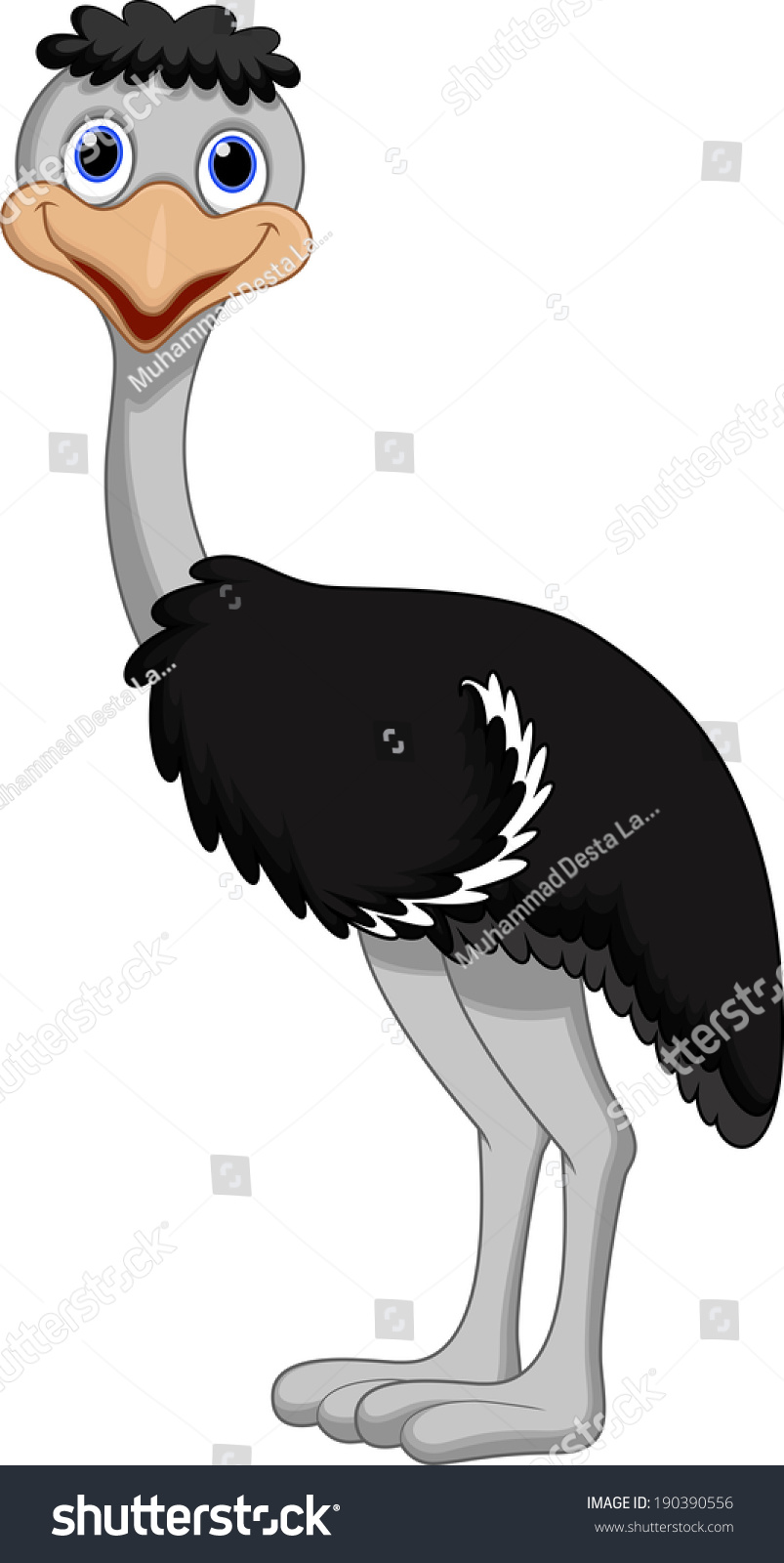 Cute Ostrich Cartoon Stock Illustration 190390556 - Shutterstock