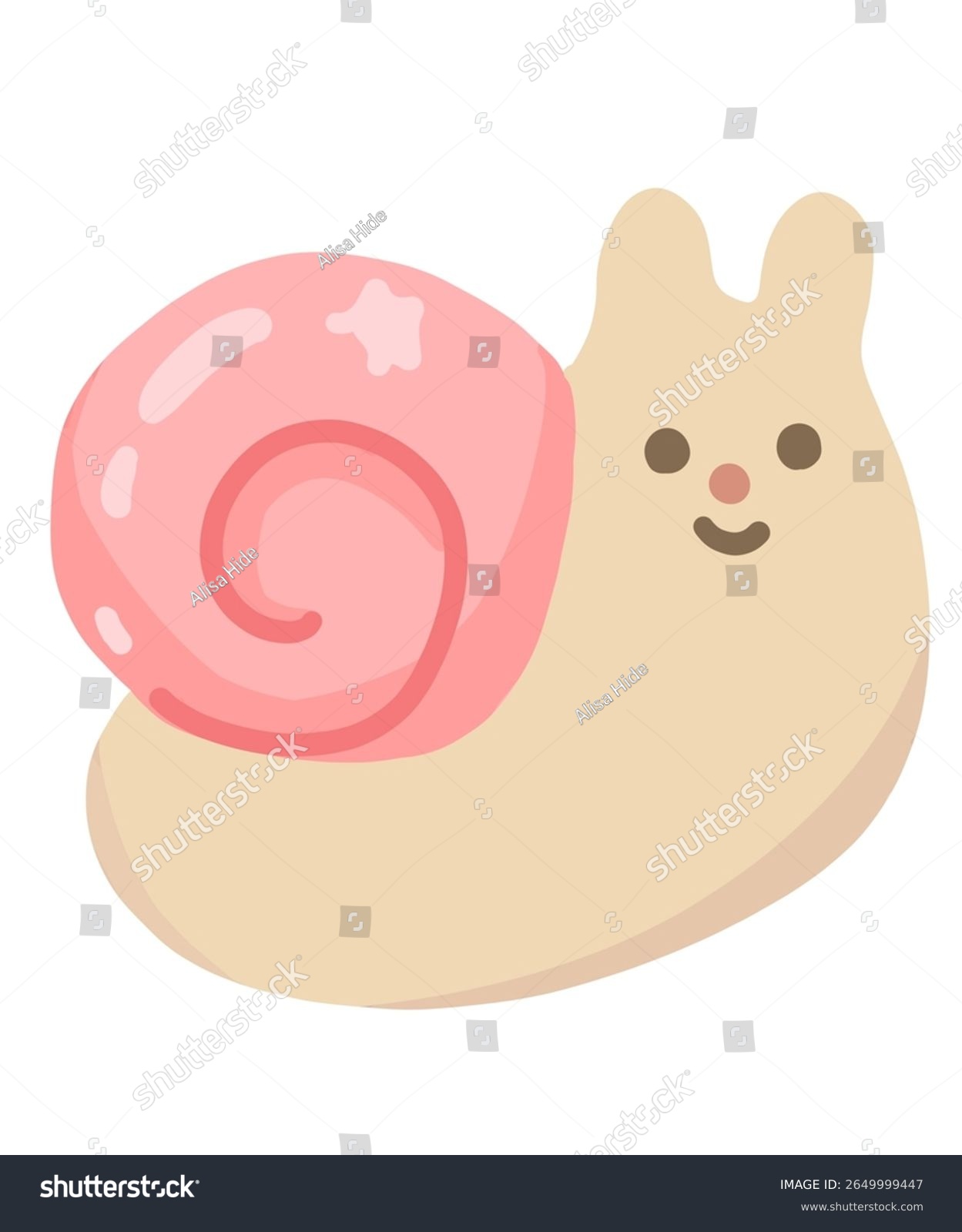 cute snail cartoon pink shell smiling clip art preview