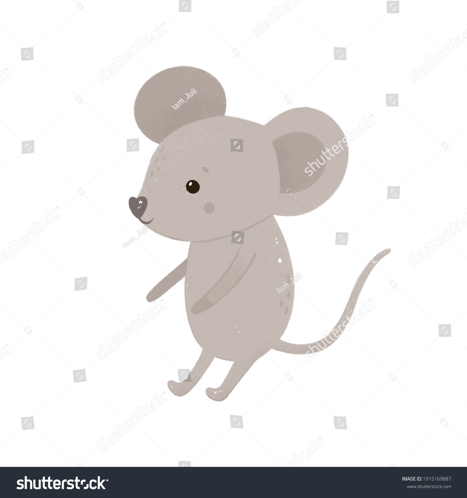 Cute Poster Cool Mouse Handdrawn Illustration Stock Illustration ...