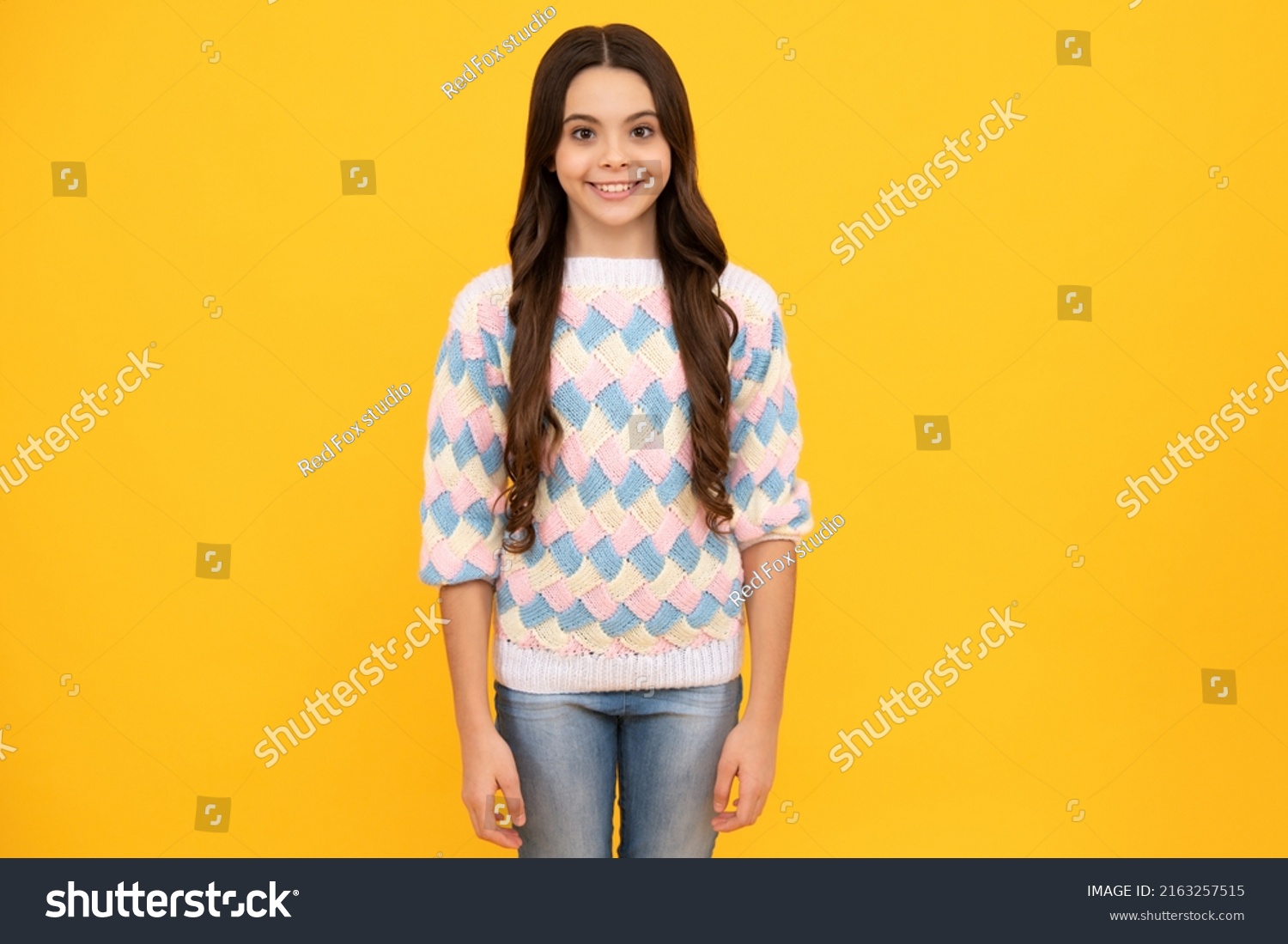 Cute Preteen Girl Head Shot Child Stock Photo 2163257515 | Shutterstock