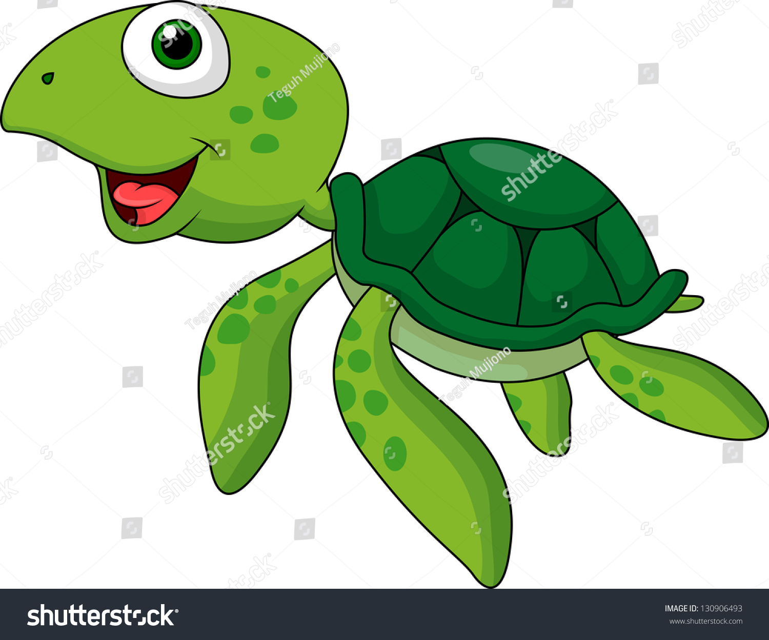 Cute Sea Turtle Cartoon Stock Illustration 130906493 - Shutterstock