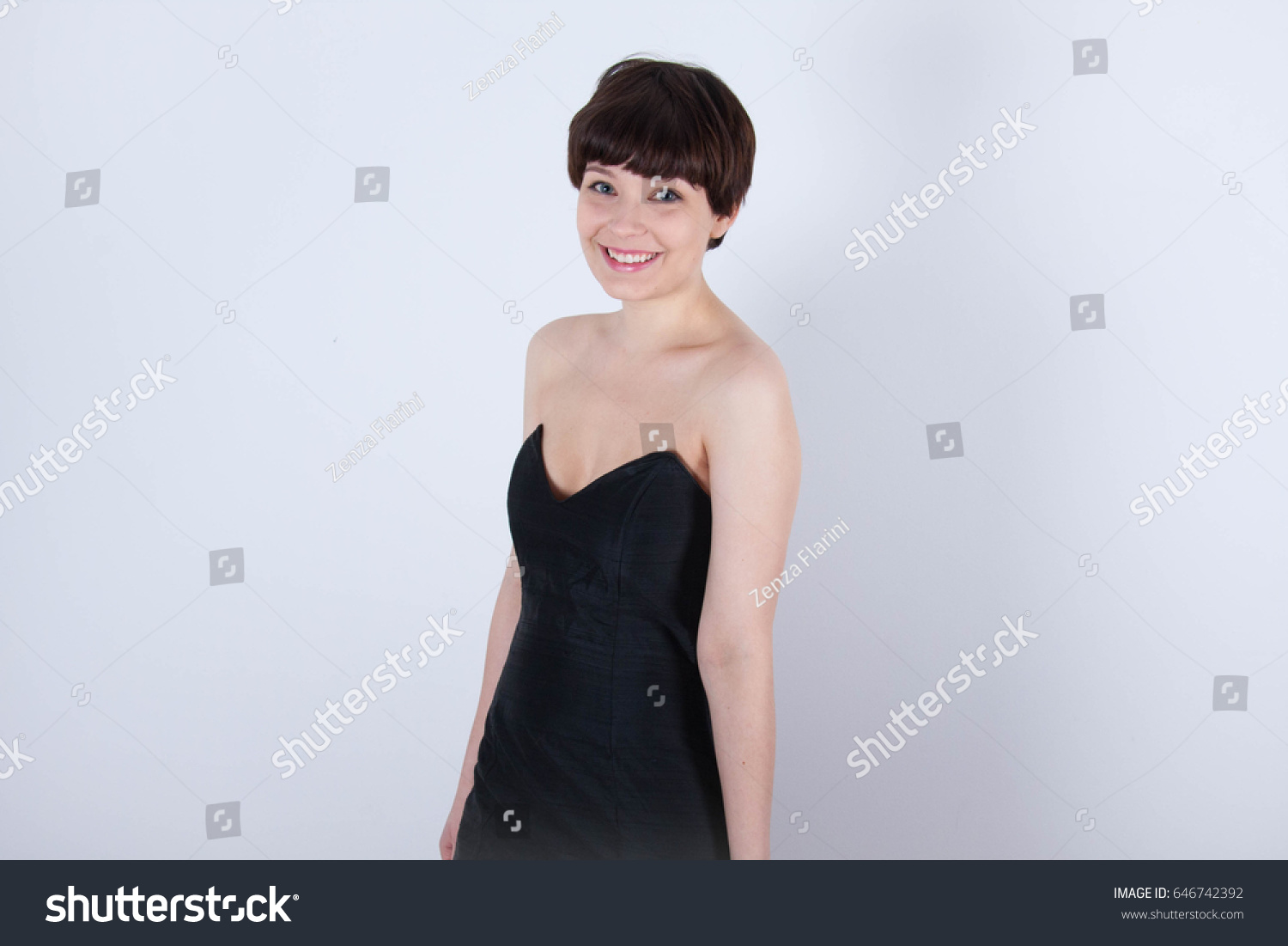 Cute Short Haired Model Vintage Designer Stock Photo Edit Now