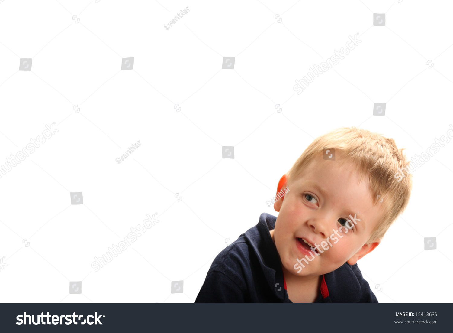 Cute Smiling Boy Blonde Hair Green Stock Photo Edit Now 15418639