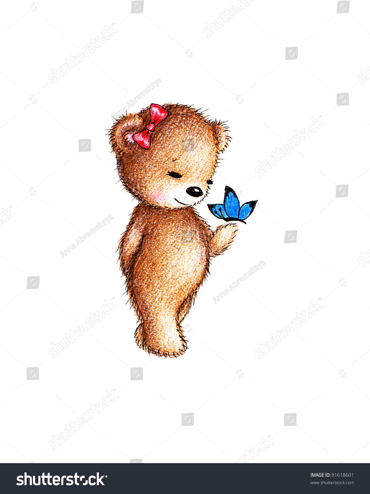 teddy bear with butterfly