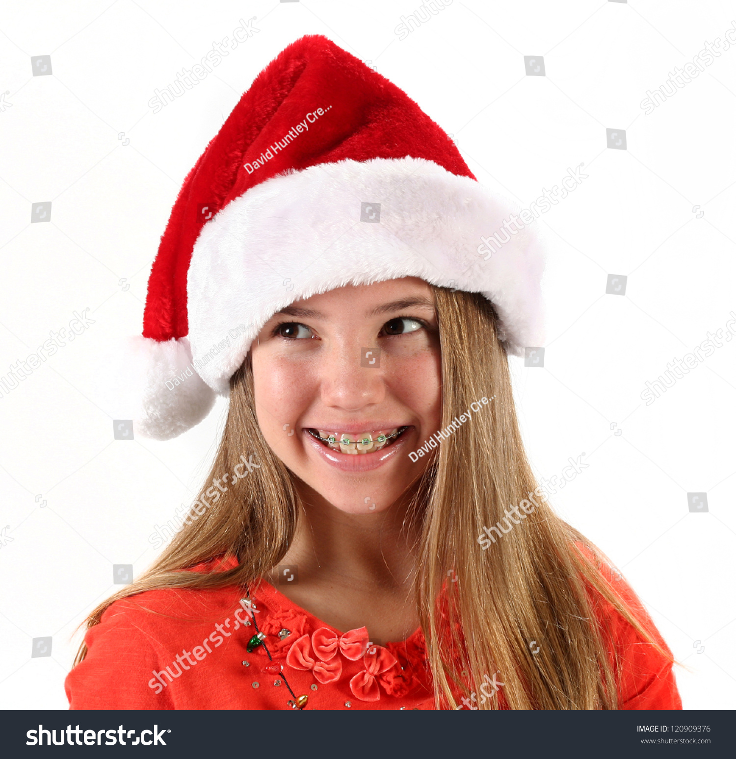 santa hat girl