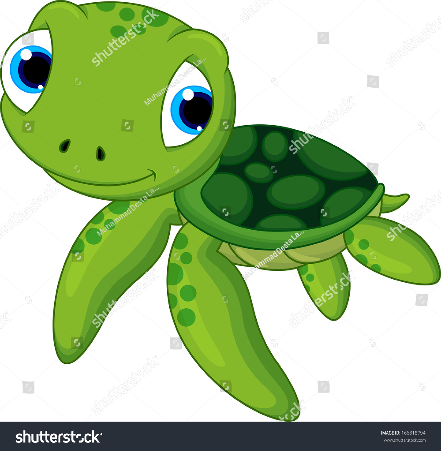 Cute Turtle Cartoon Stock Illustration 166818794