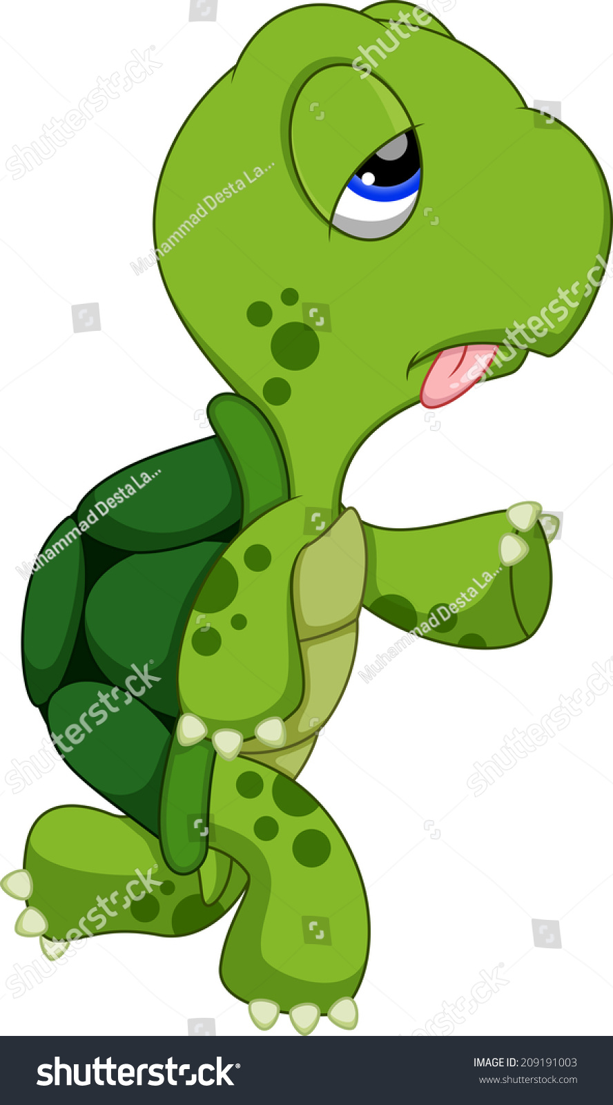 Cute Turtle Cartoon Running Stock Illustration 209191003