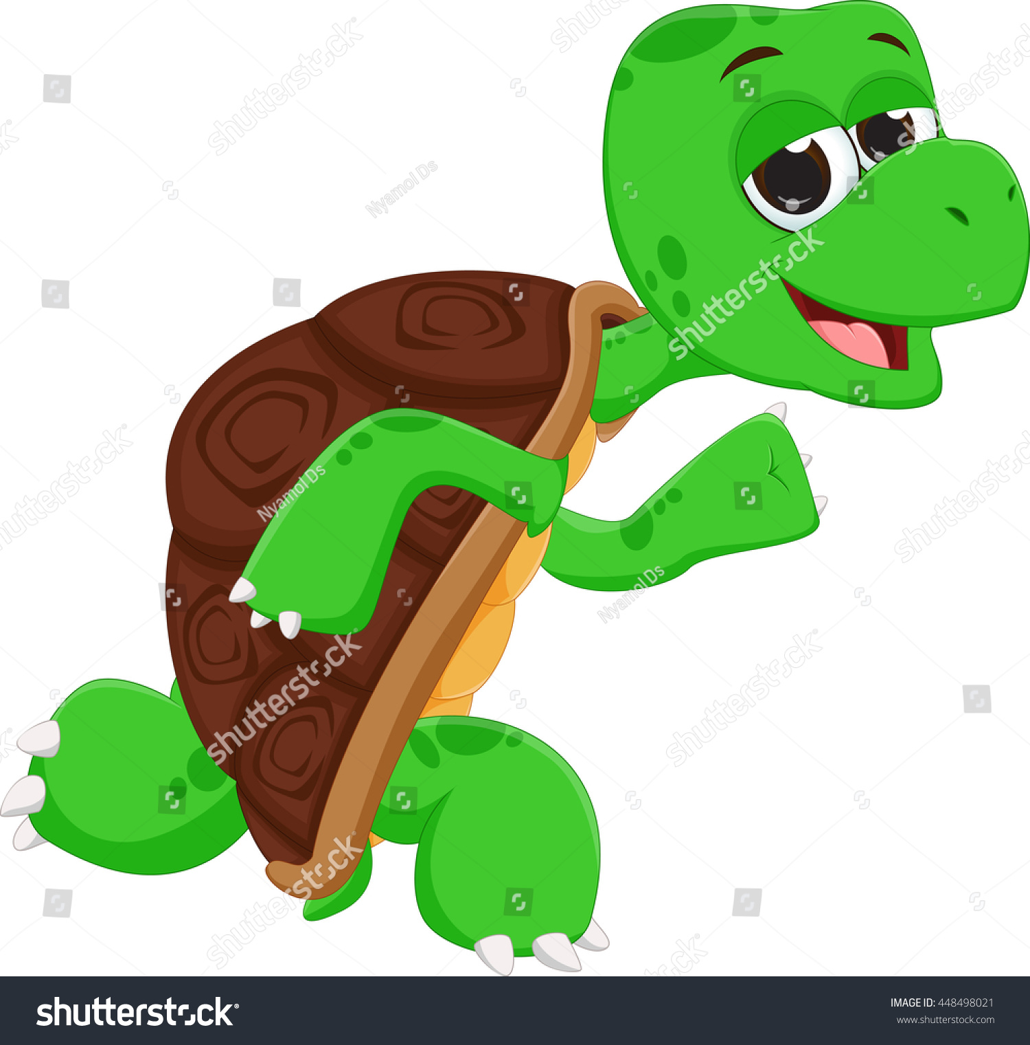 Cute Turtle Cartoon Running Stock Illustration 448498021