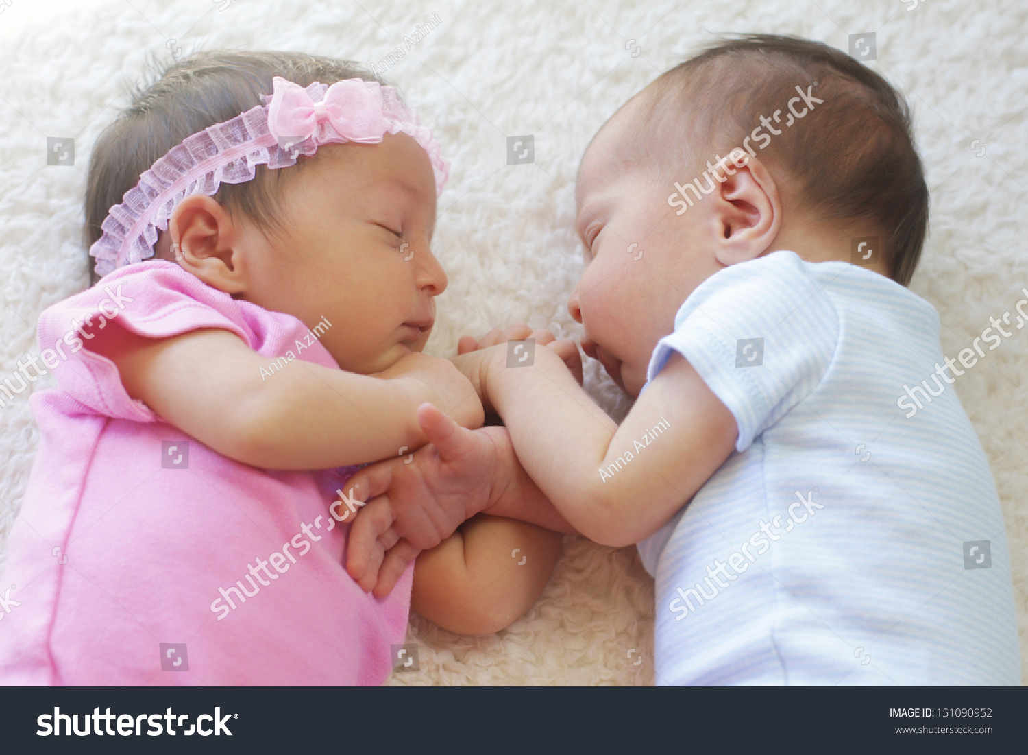 Cute Twins Sleeping Together Boy Girl Stock Photo Edit Now