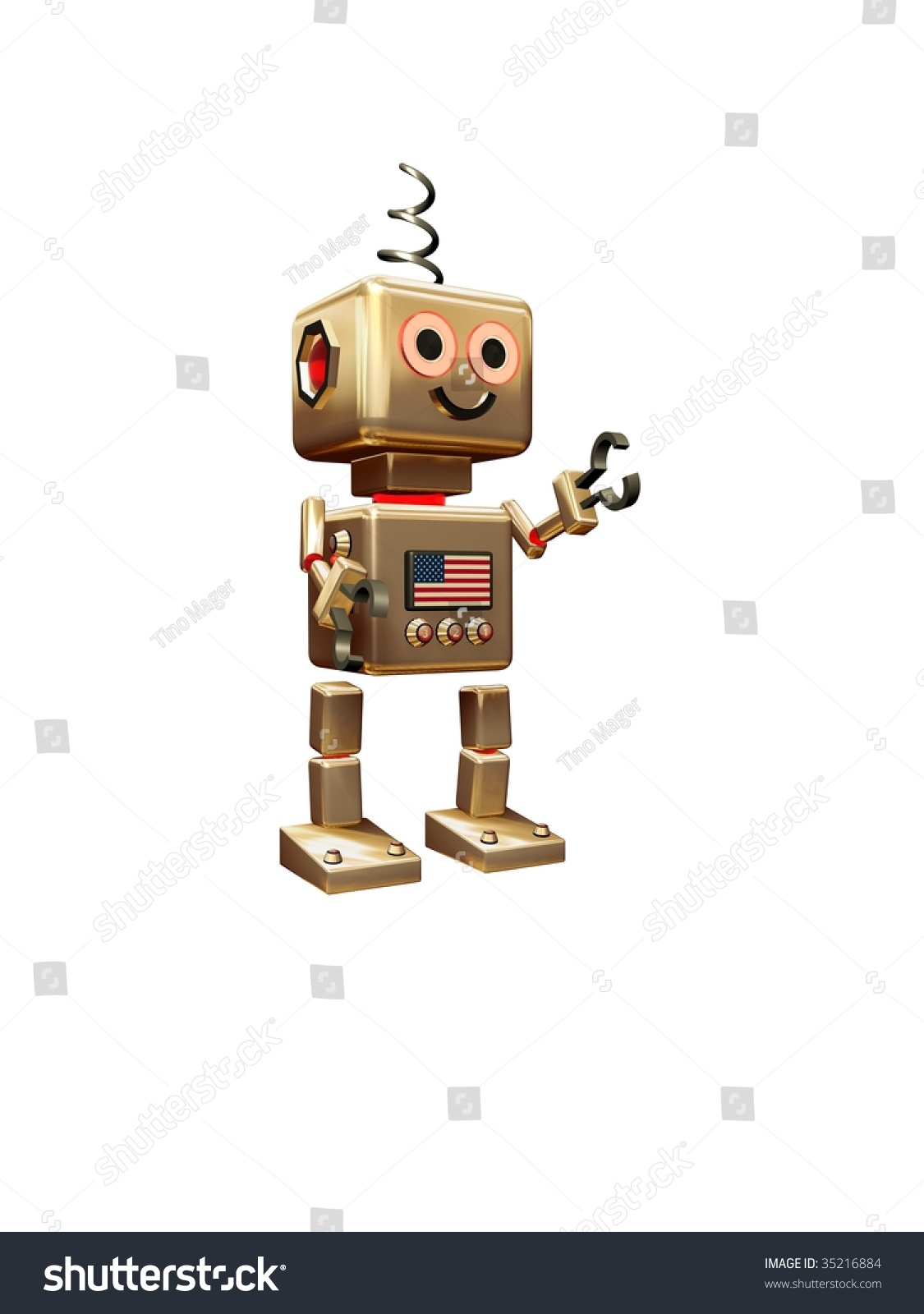 Cute Vintage Robot Stock Illustration 35216884 - Shutterstock