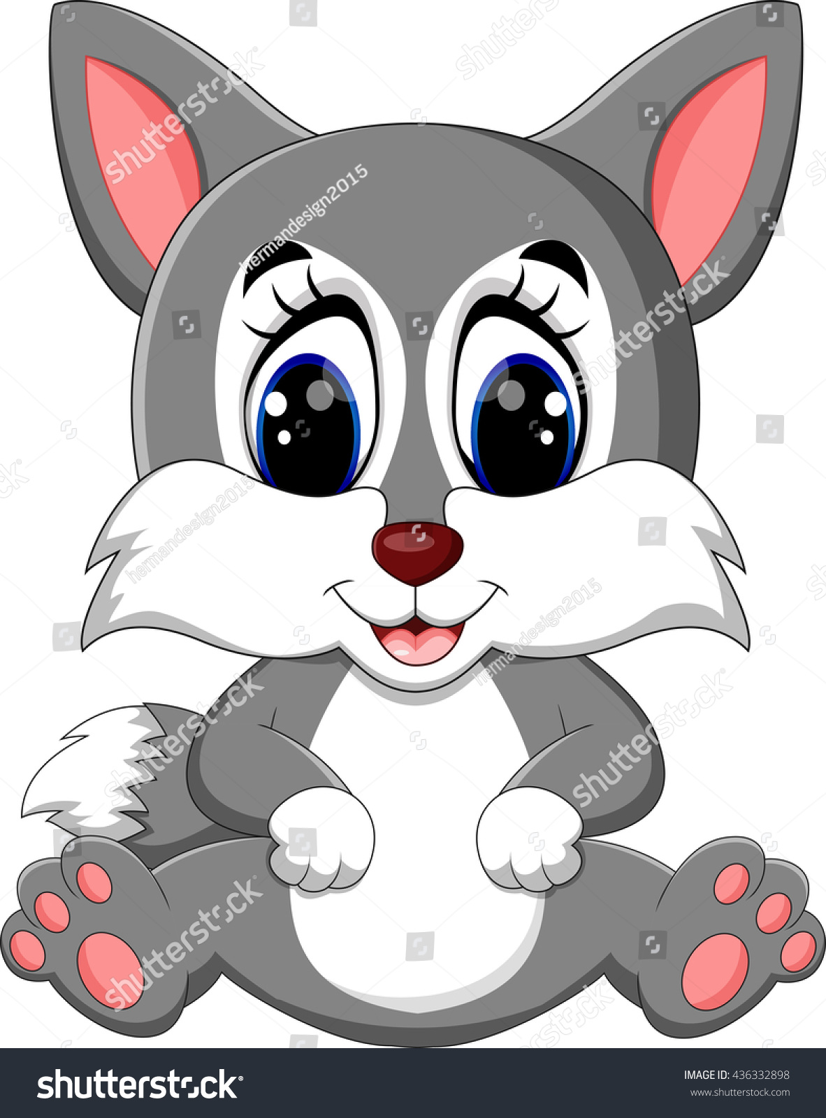 Cute Wolf Cartoon Stock Photo 436332898 : Shutterstock