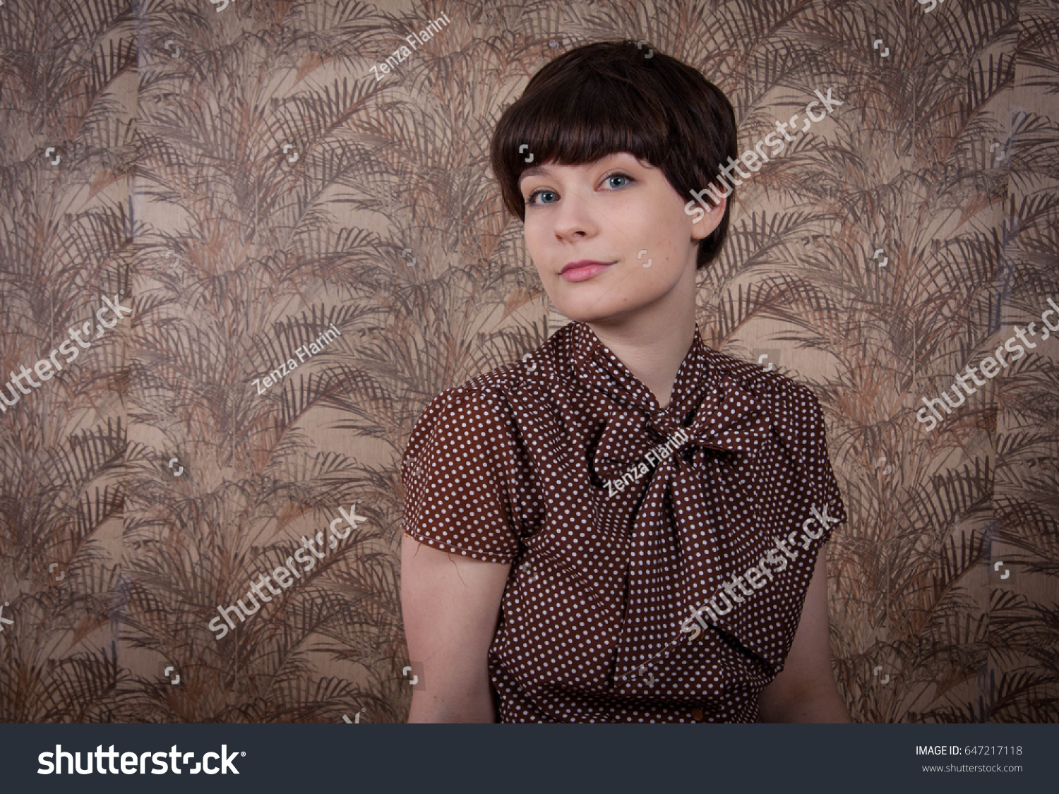 Cute Young Model Short Hair Poses Stock Image Download Now