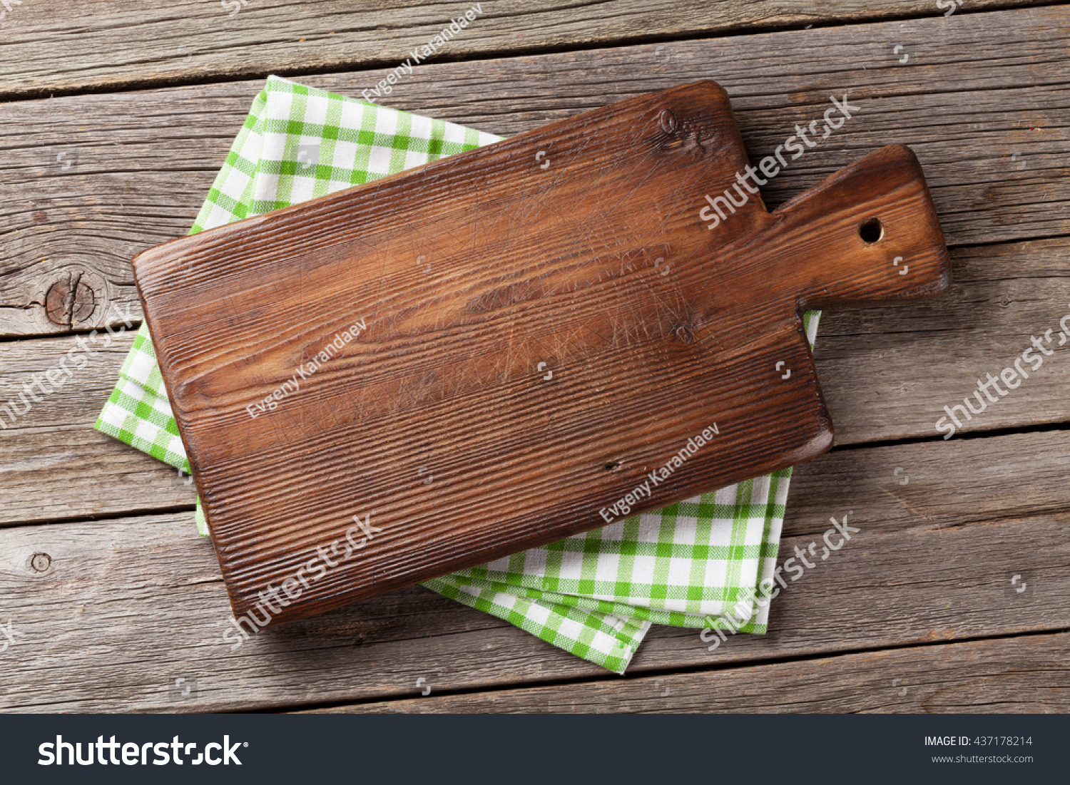 Cutting Board Over Towel On Wooden Stock Photo 437178214 Cutting Board Over Towel On Wooden Stock Photo 437178214
