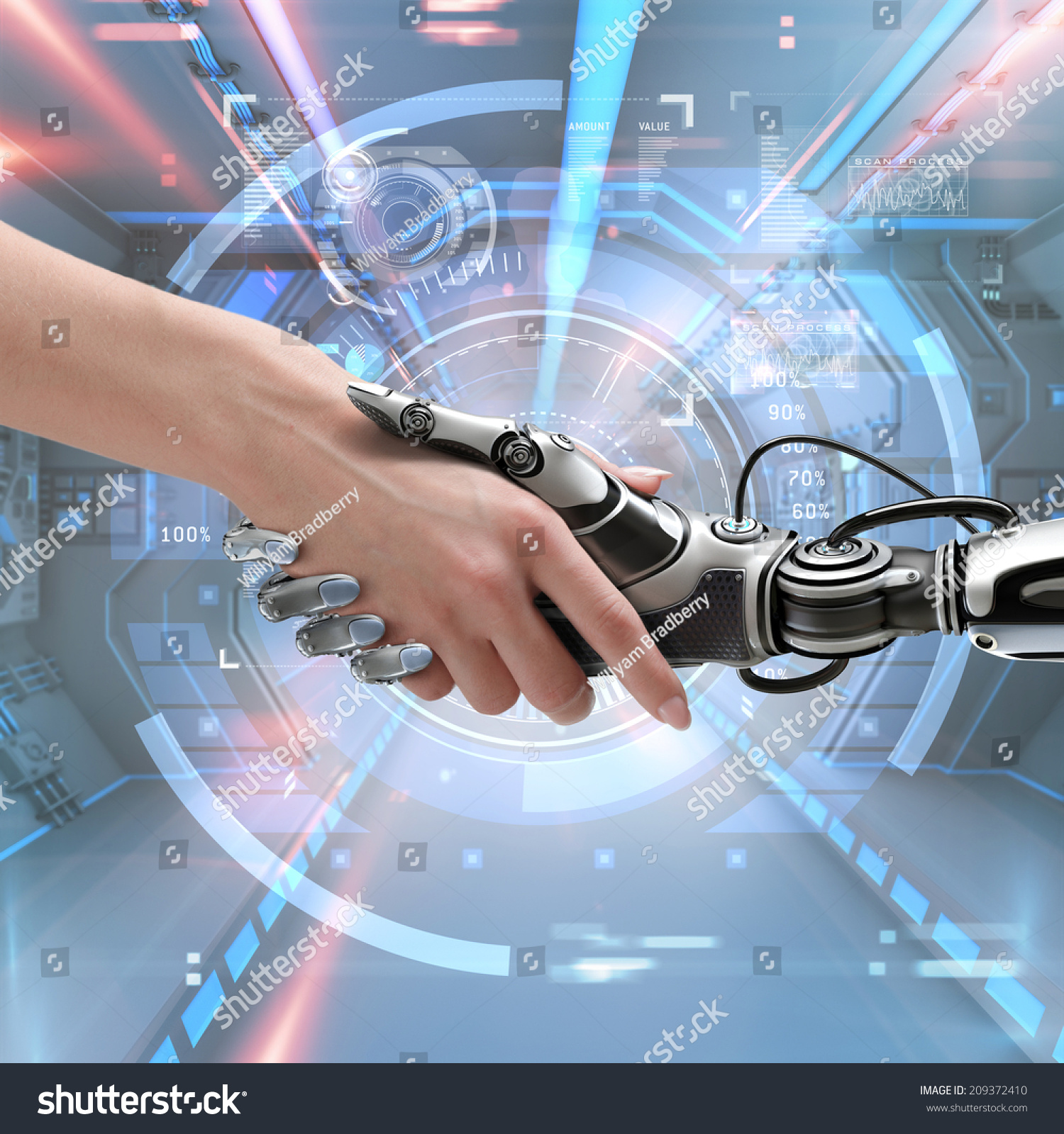 Cyber Communication Design Concept Female Robot Stock Photo Edit Now