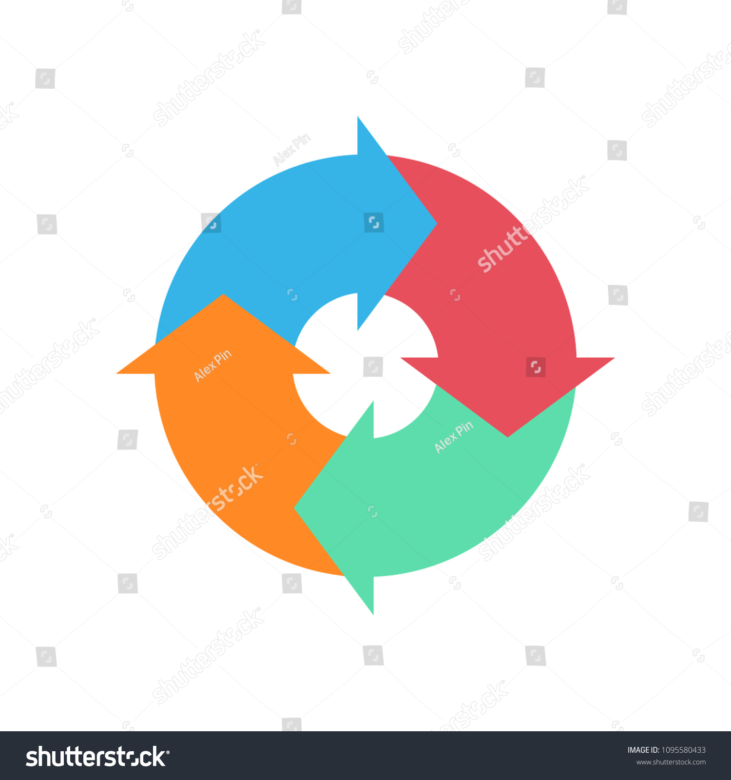 Cycle Diagram 4 Steps Flat Icon Stock Illustration 1095580433 ...