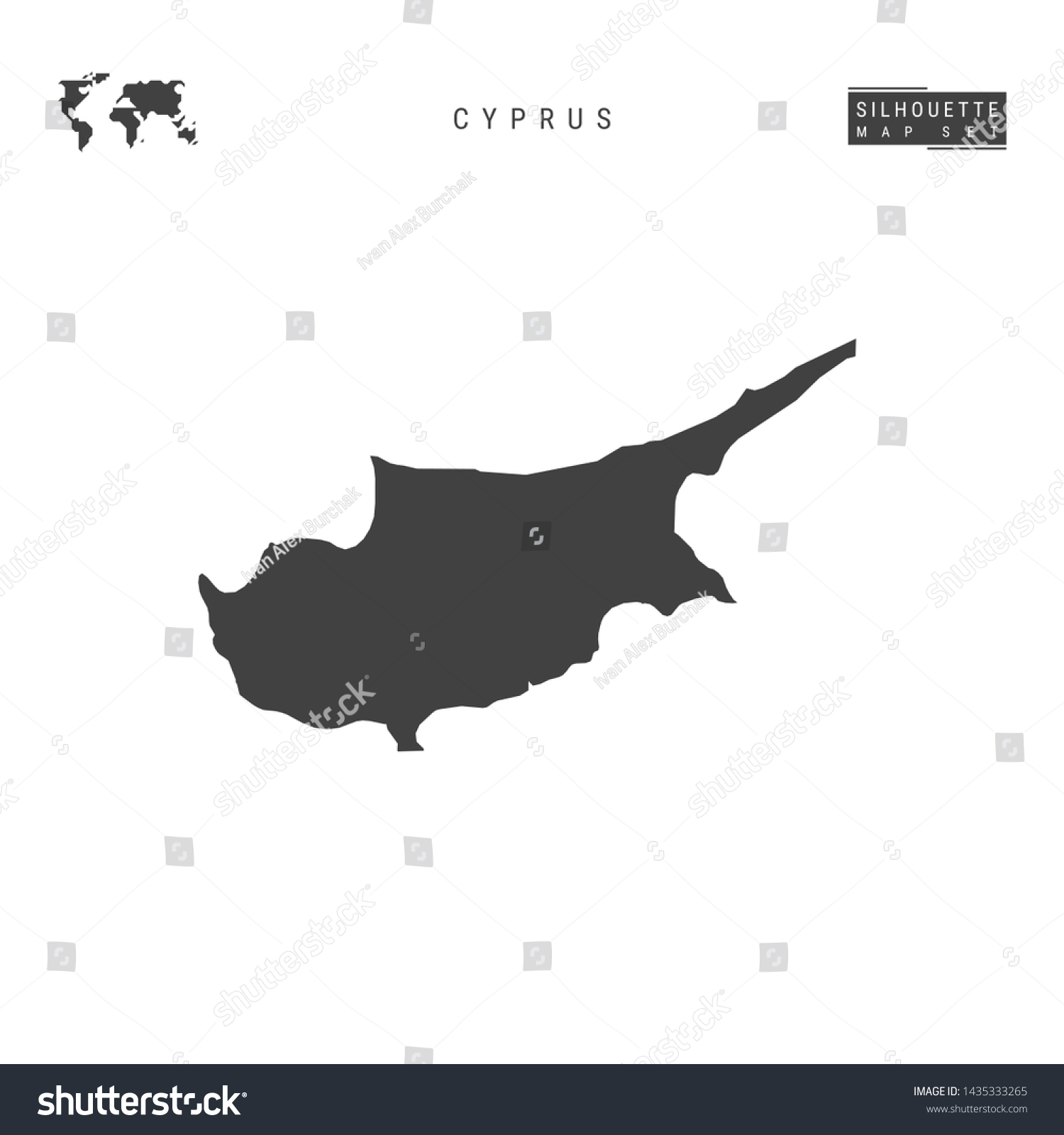 Cyprus Blank Map Isolated On White Ilustraci N De Stock 1435333265   Stock Photo Cyprus Blank Map Isolated On White Background High Detailed Black Silhouette Map Of Cyprus 1435333265 