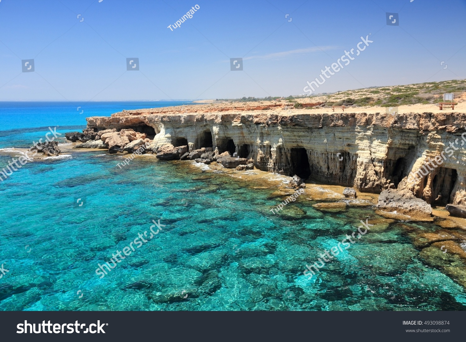 Ayia Napa Cyprus Sea Cave Views Landscape Photo Art Print Poster 18x12