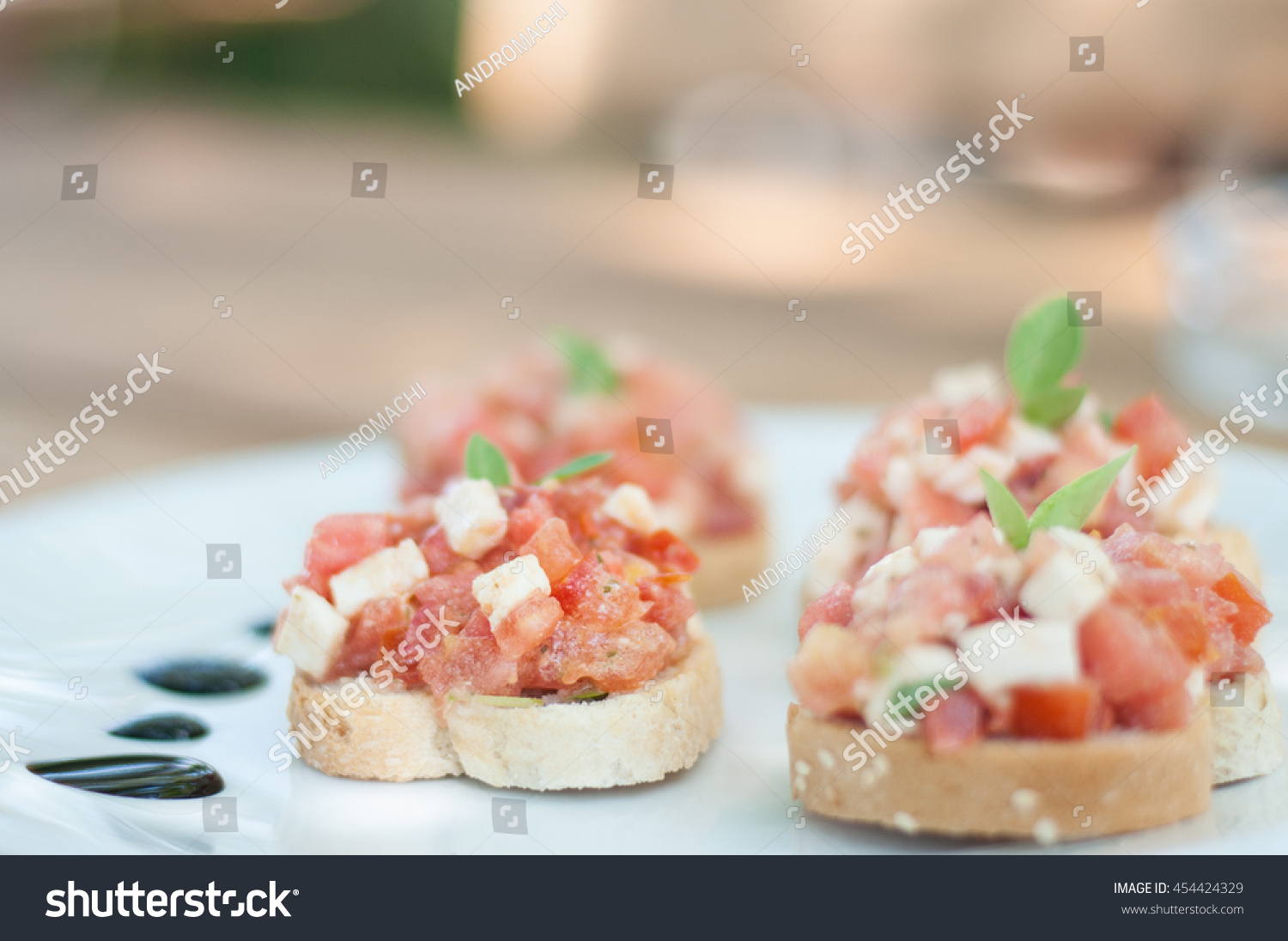 Dakos Bruschetta Tomato Greek Cheese Feta Stock Photo Edit Now 454424329