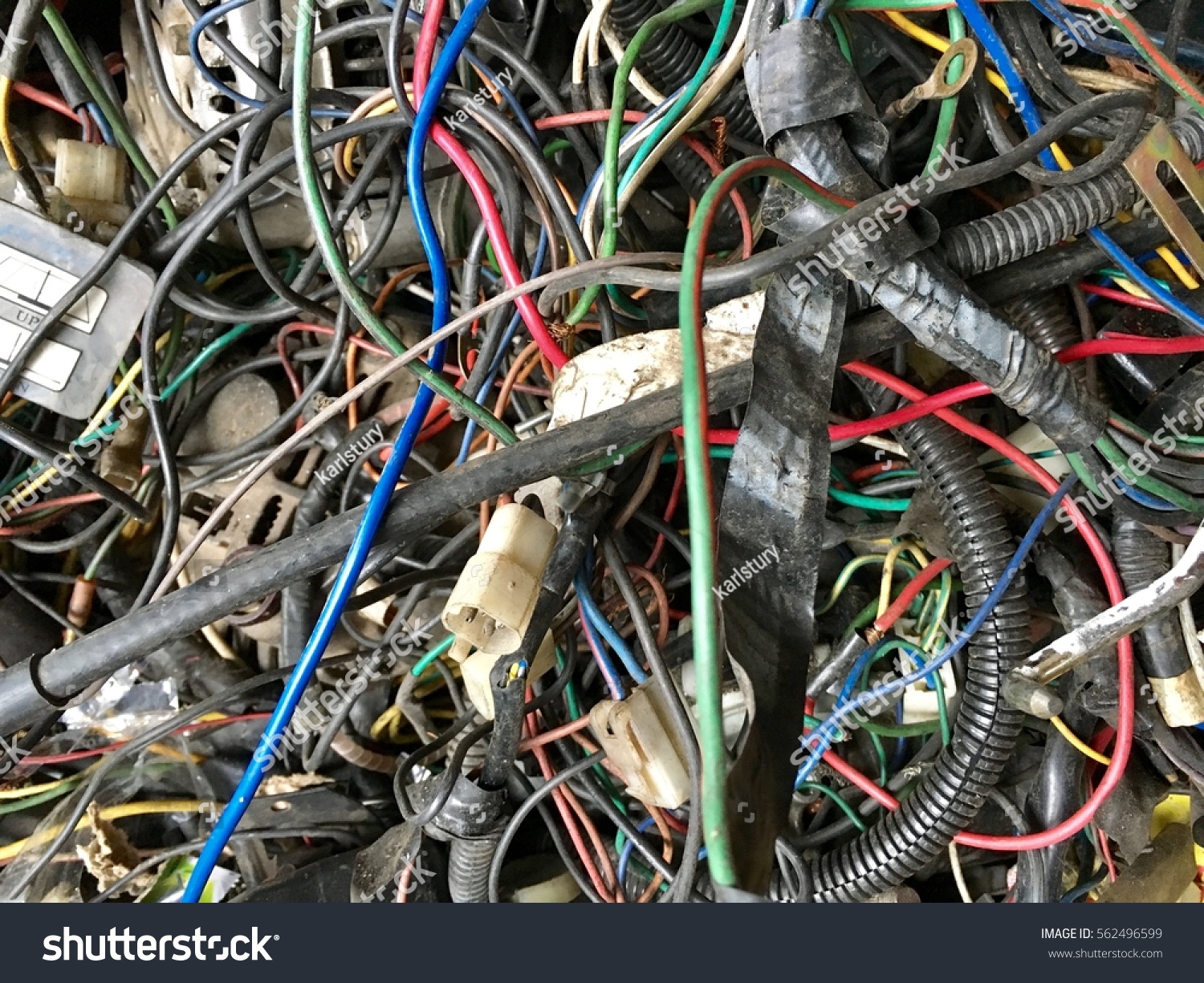 Damage Vehicle Wiring Parts Scattered Garage Stock Photo 562496599 ...