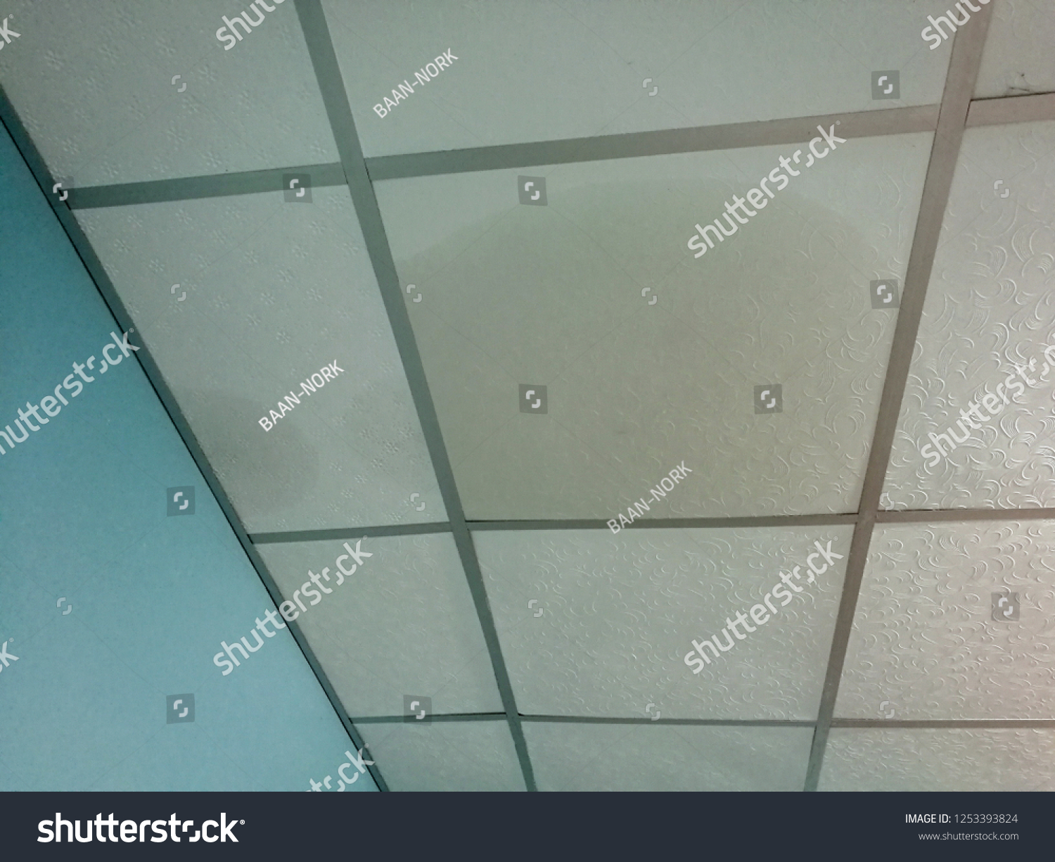 Damaged Ceiling Water Leaking Stock Photo Edit Now 1253393824