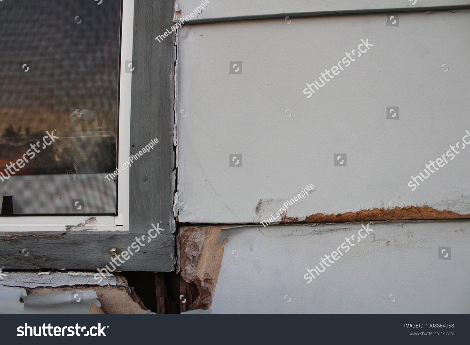 Damaged Wood Lap Siding House Exterior Stock Photo 1908864988 ...