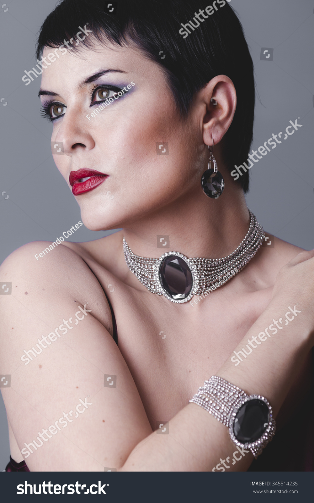 Dancer Flapper Short Black Hair Jewelry Stock Photo Edit Now