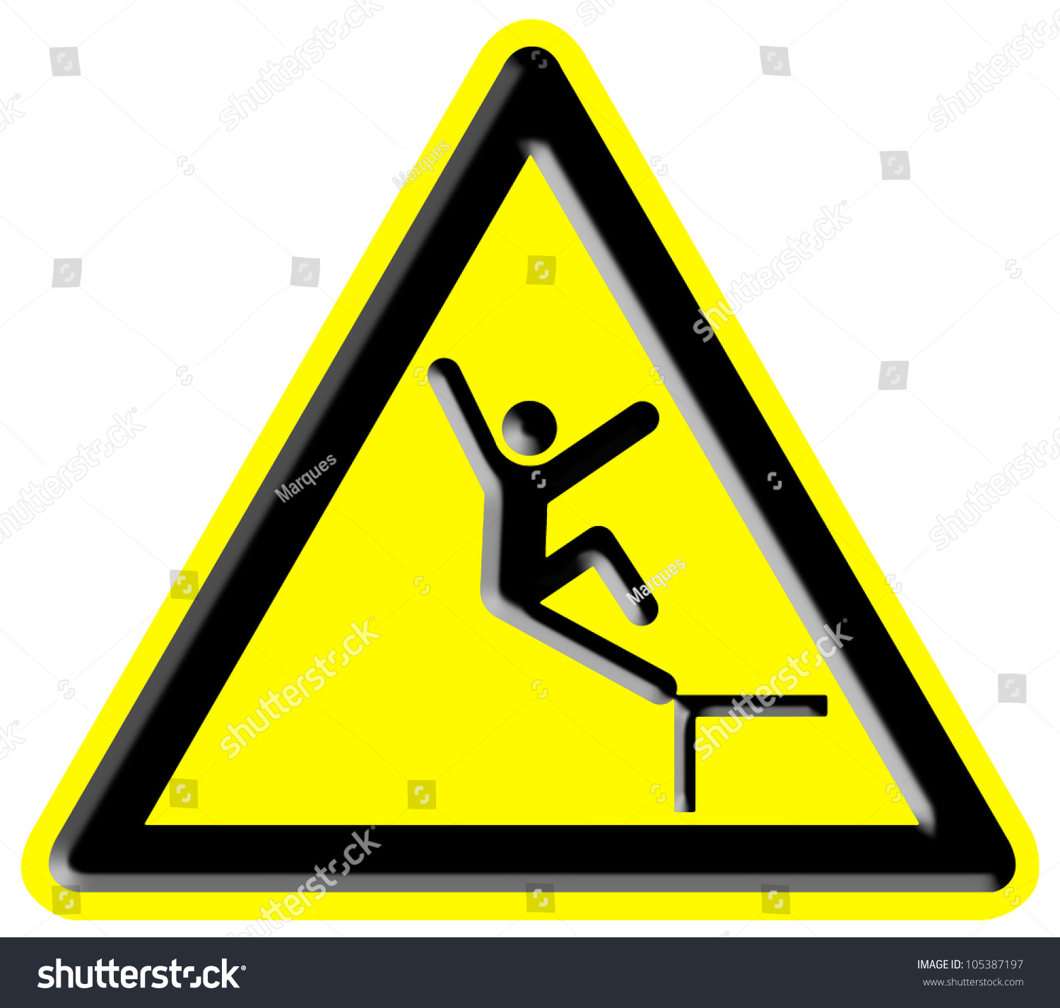 Danger Falling From Heights Sign Stock Photo 105387197 : Shutterstock