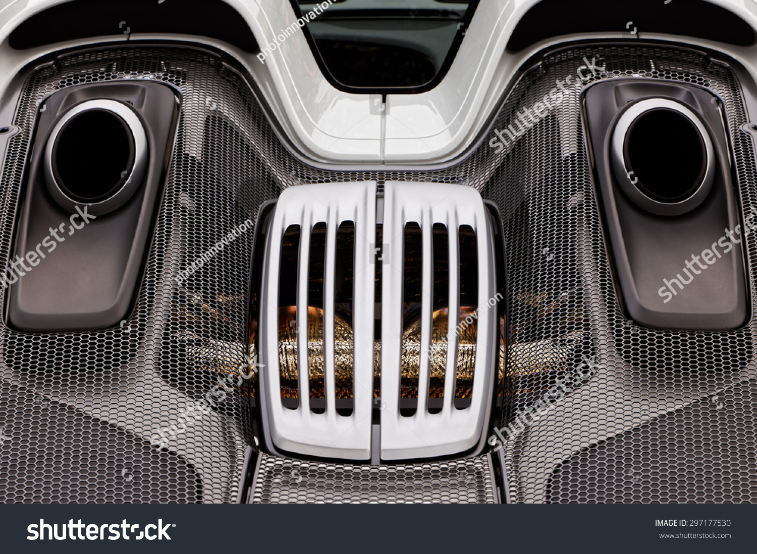 Danville Â?? July 5: Engine Cover, Vents, Exhaust Of Porsche 918 Spyder ...