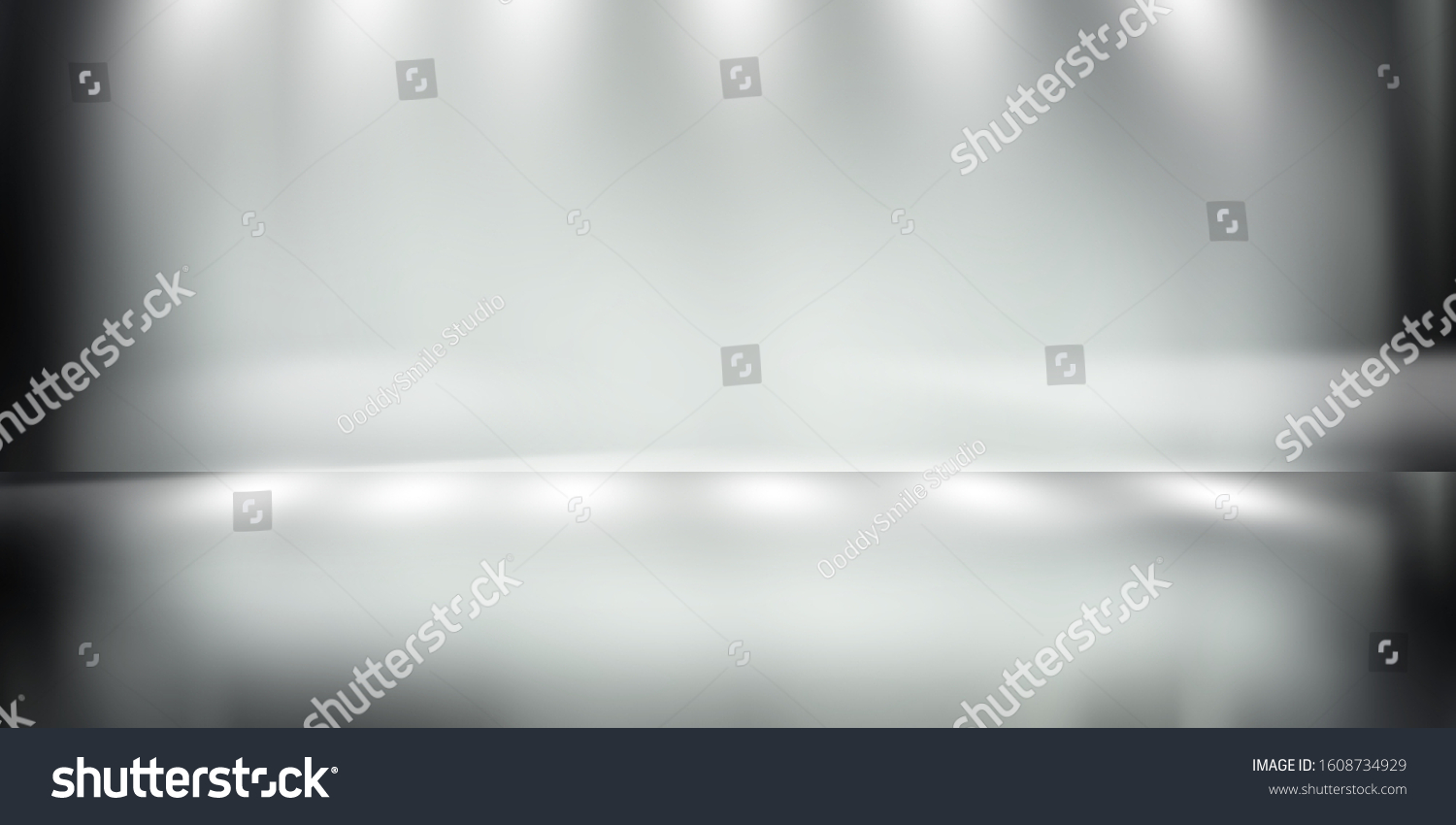 Dark Black Studio Room Spotlight Backdrop Stock Illustration 1608734929 ...