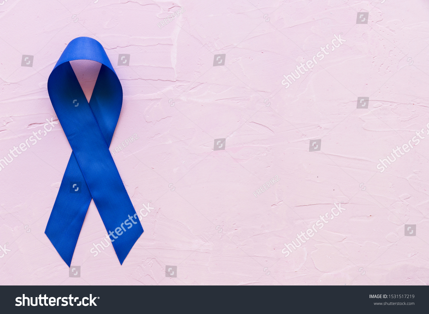 Dark Blue Awareness Ribbon On Pink Stock Photo Edit Now 1531517219