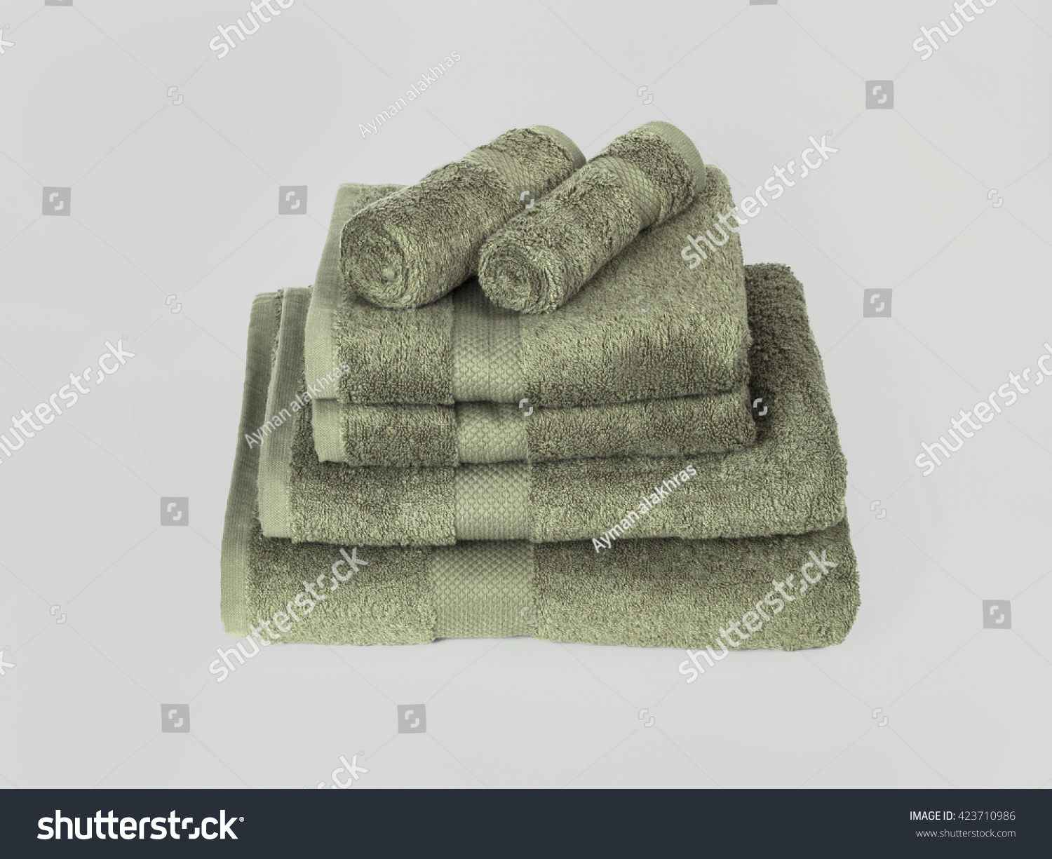 dark green towel set