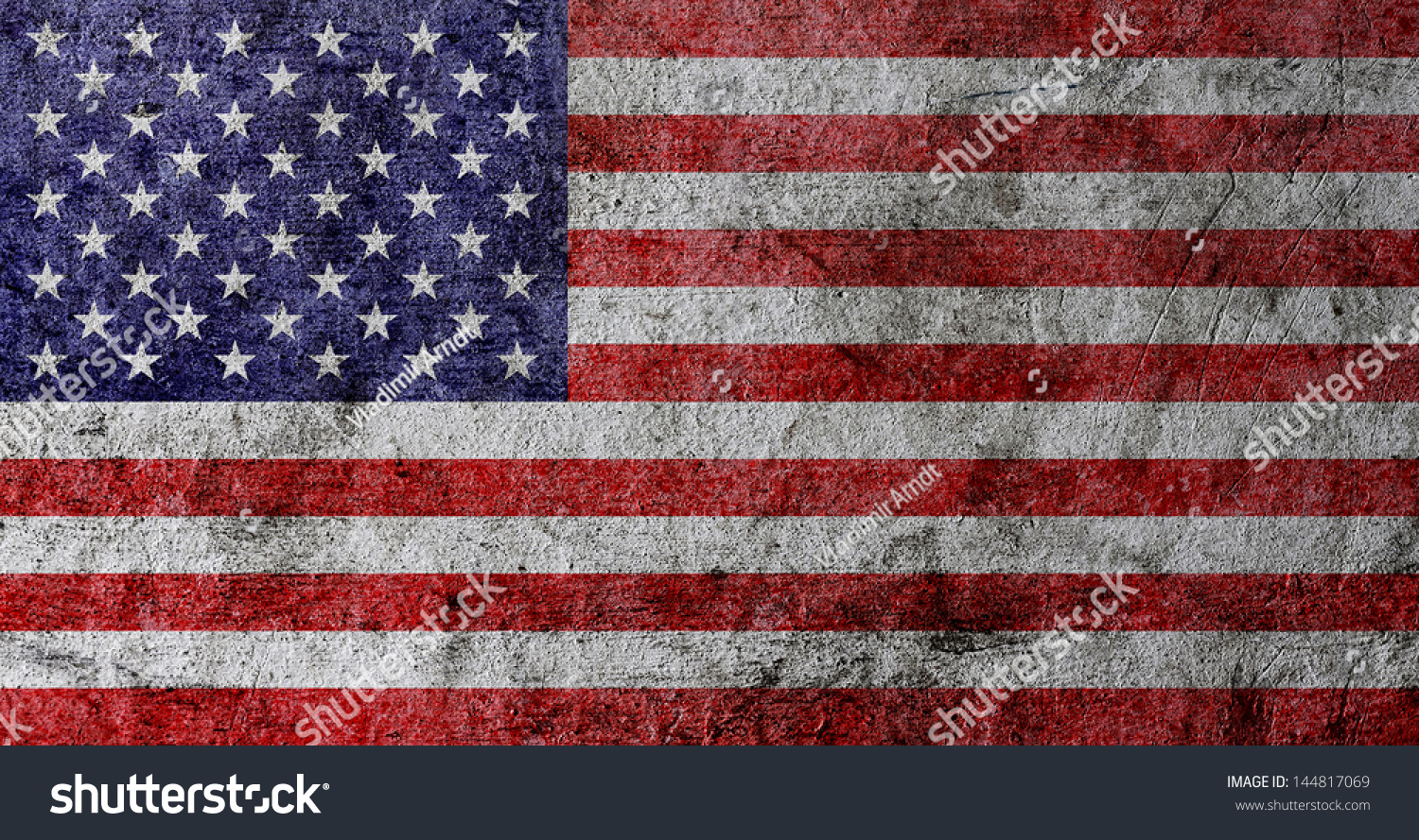 Dark Grunge Textured Us Flag. Stock Photo 144817069 : Shutterstock