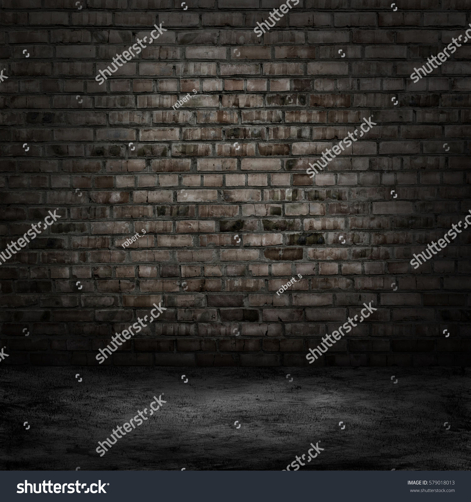 Dark Room Tile Floor Brick Wall Stock Photo 579018013 | Shutterstock