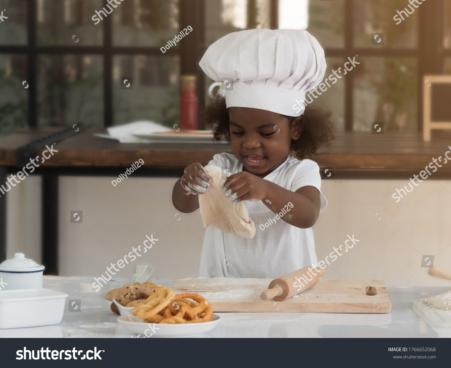 Little girl Chef In The Kitcheen...