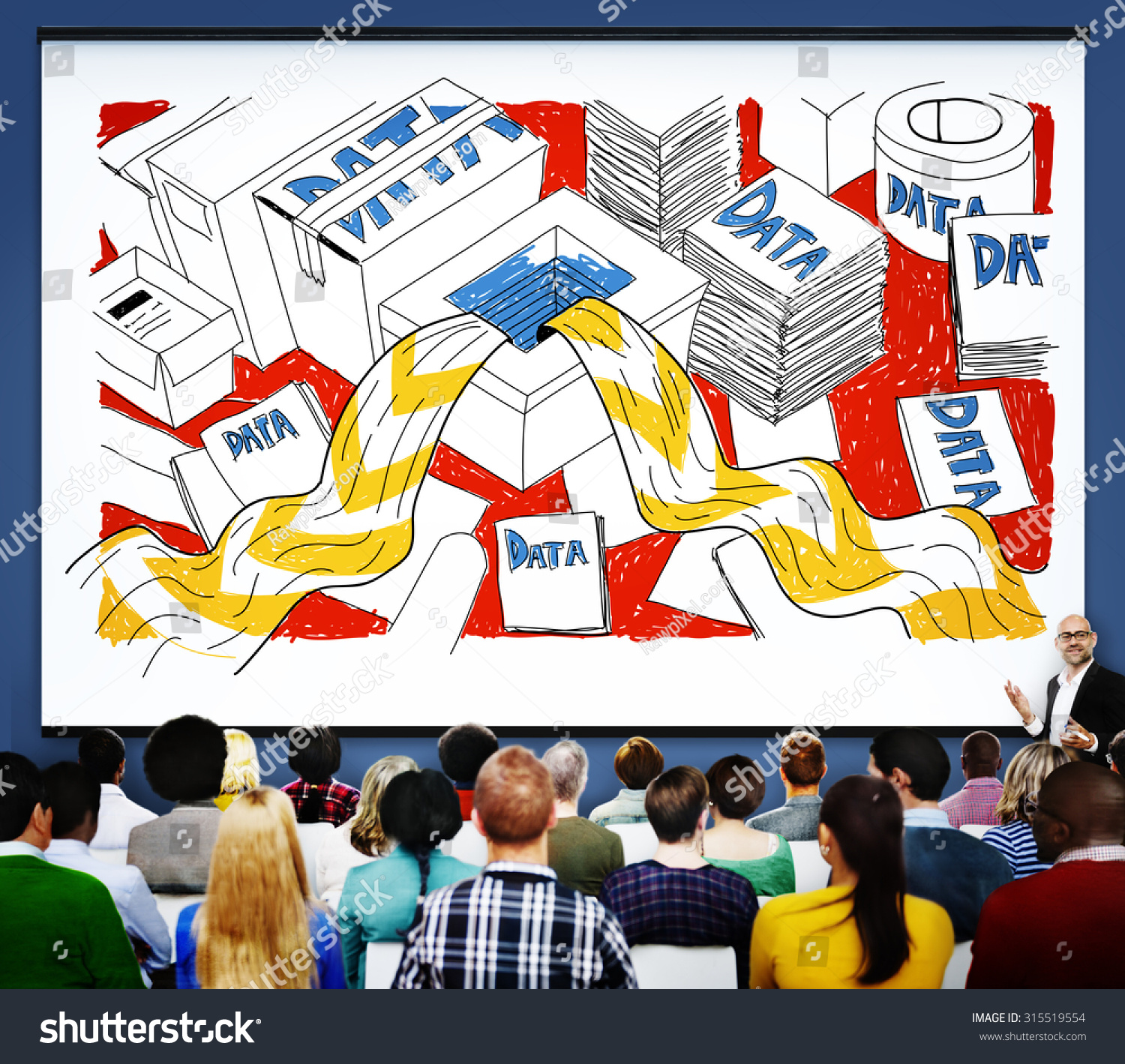 Data Information Overflow Excess Sketch Concept Stock Photo 315519554 ...
