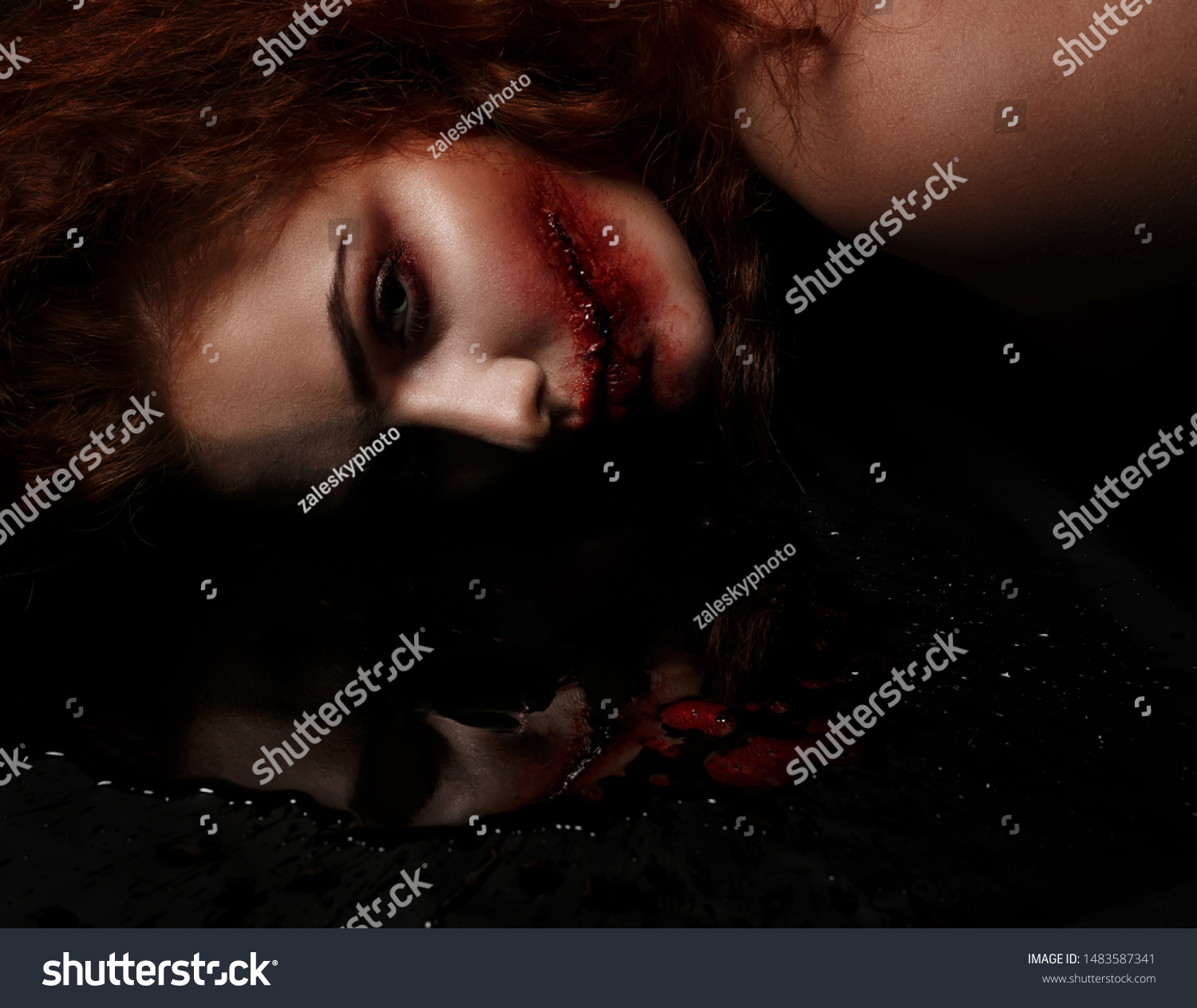 Dead Ginger Girl On Floor Skull Stock Image Download Now