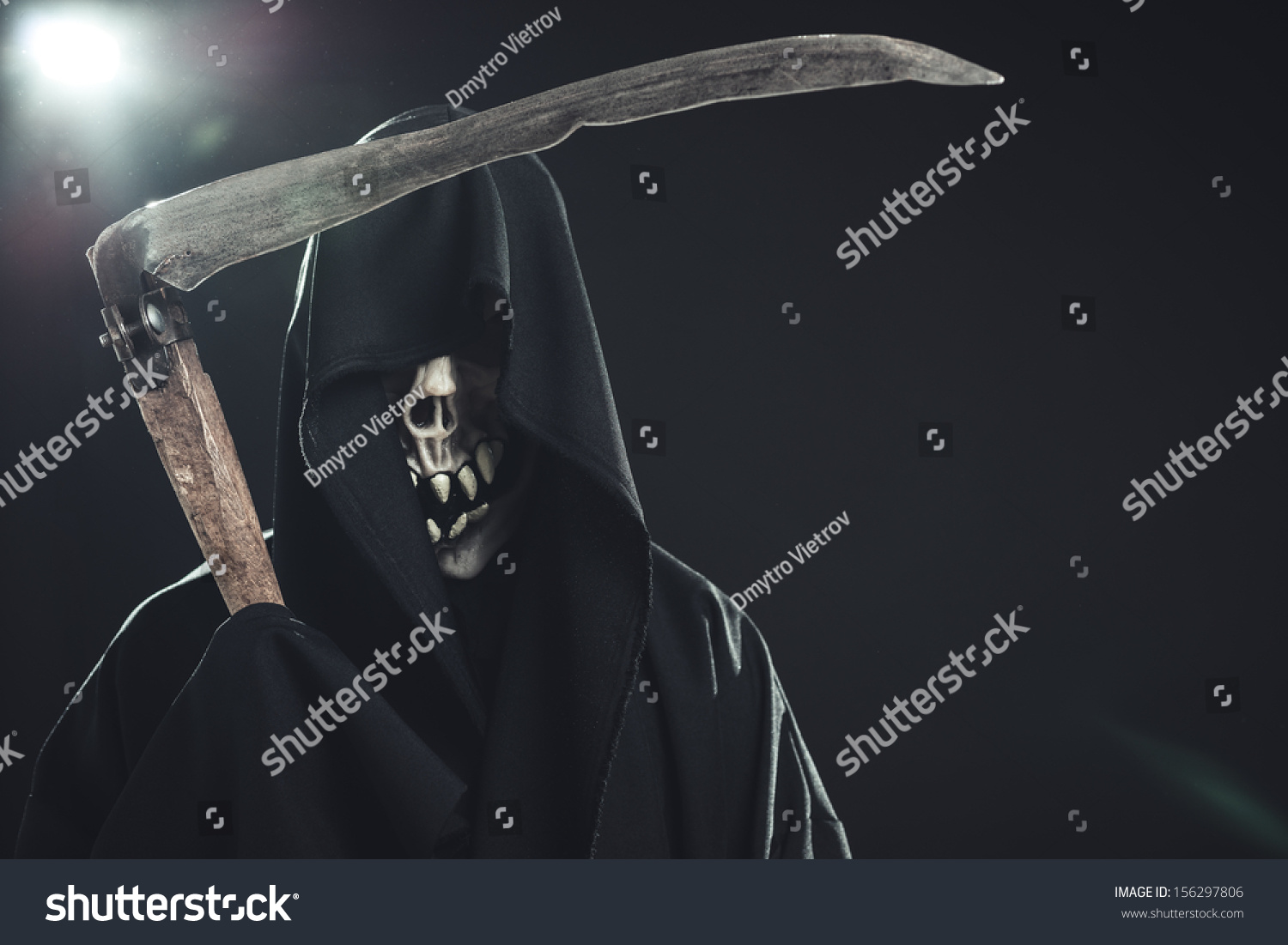 Death With Scythe Standing In The Dark Stock Photo 156297806 : Shutterstock