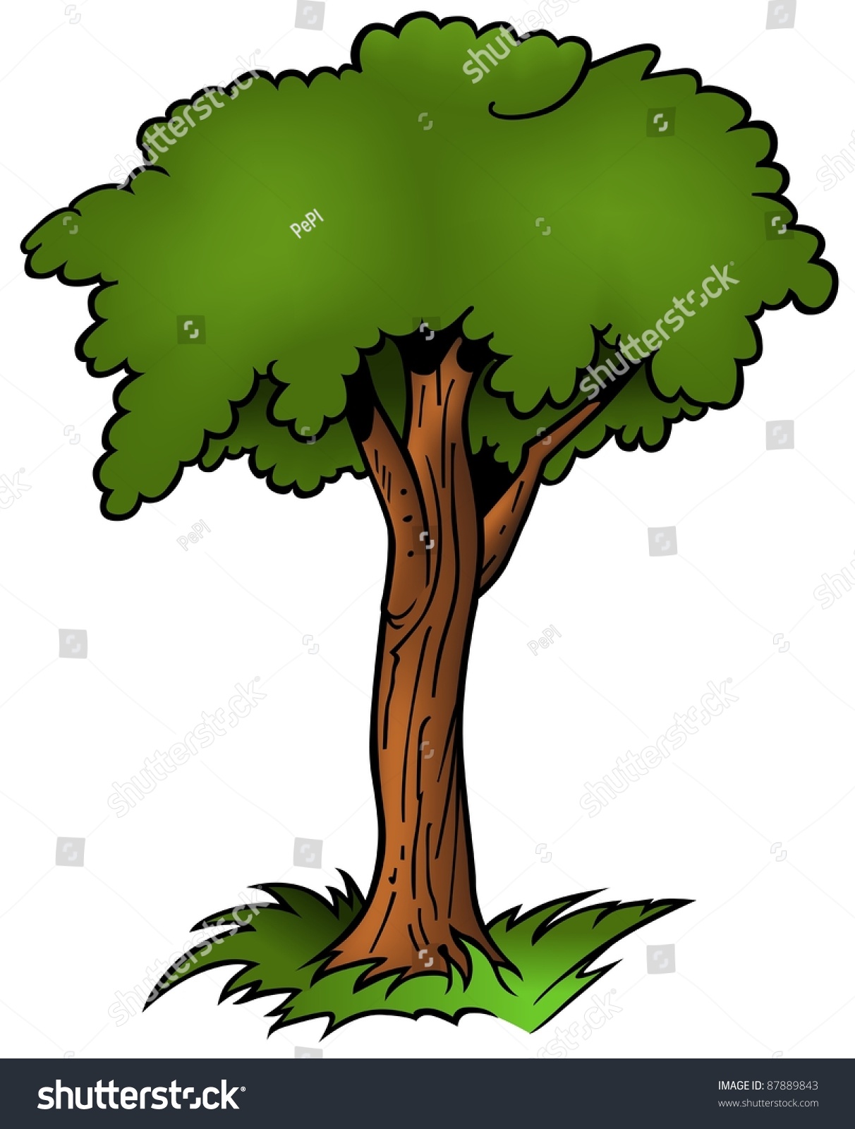 Deciduous Tree Cartoon Illustration Stock Illustration 87889843 ...