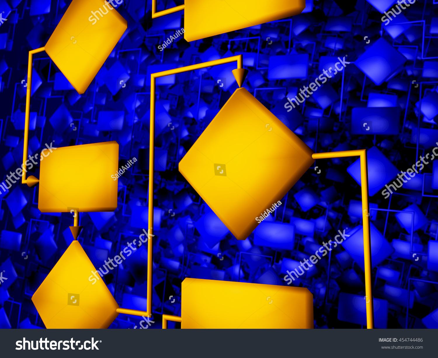 Decision Algorithm Flowchart 3d Illustration Stock Illustration 454744486