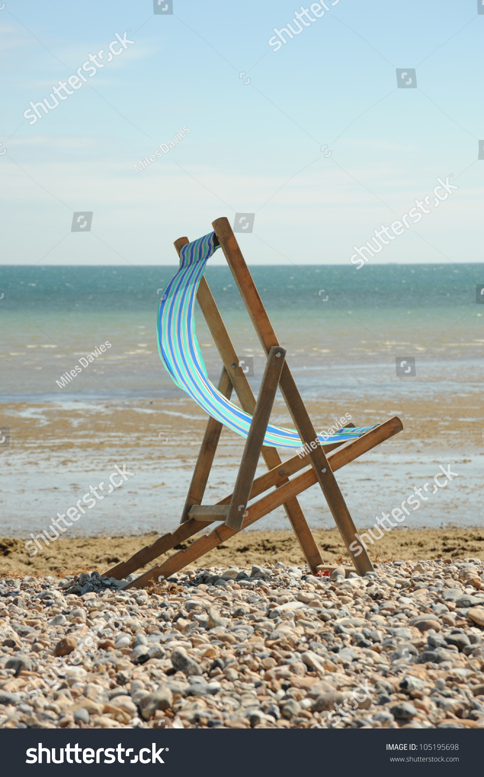 Deck Chair On Beach Stock Photo 105195698 - Shutterstock