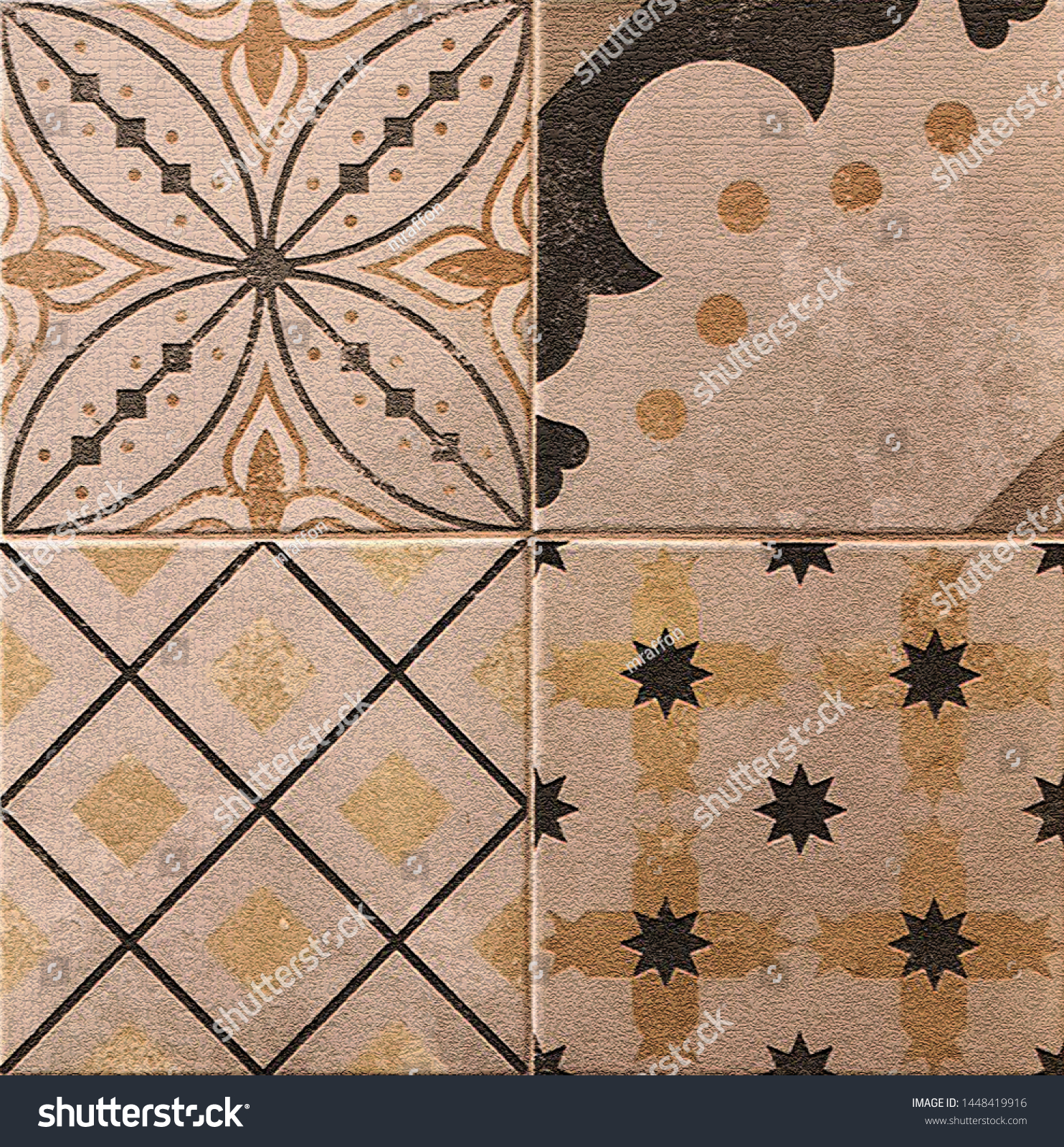 Decor Tiles Tile Texture On Wall Stock Photo Edit Now 1448419916