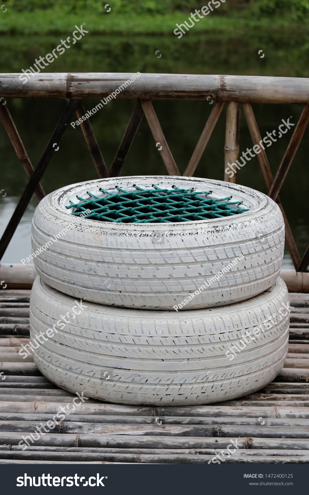 Decorating Old Tire Chairs Recycle Concept Stock Photo Edit Now