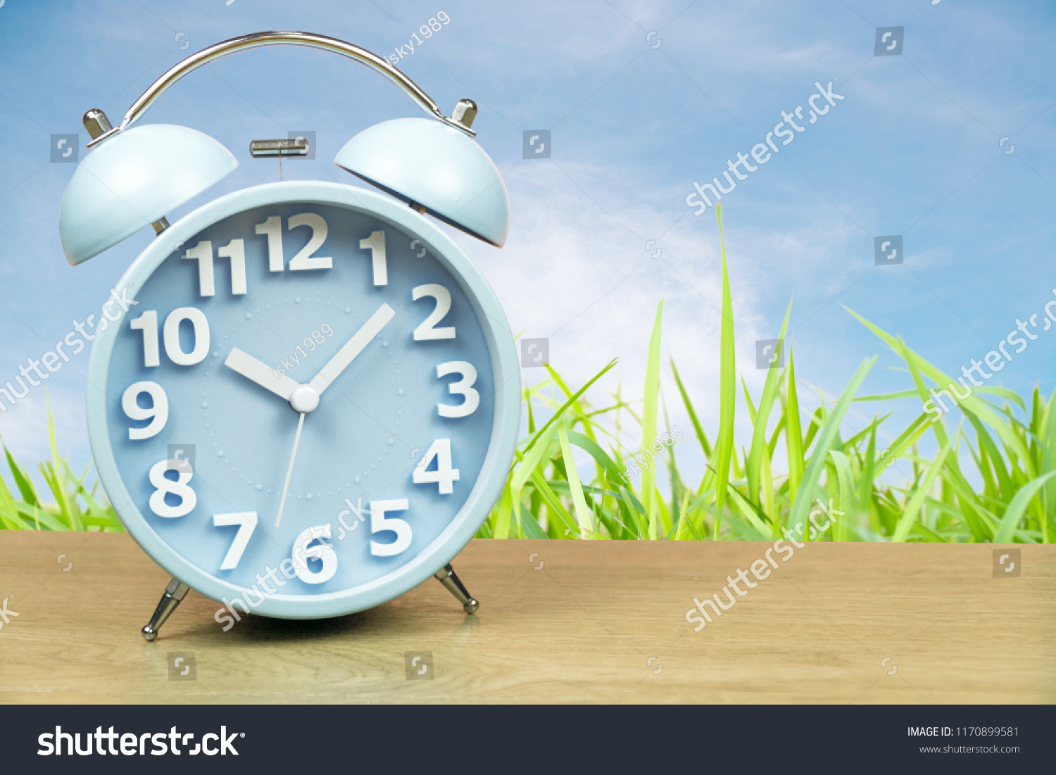 Decorative Alarm Clock Blue Background Stock Photo 1170899581 ...