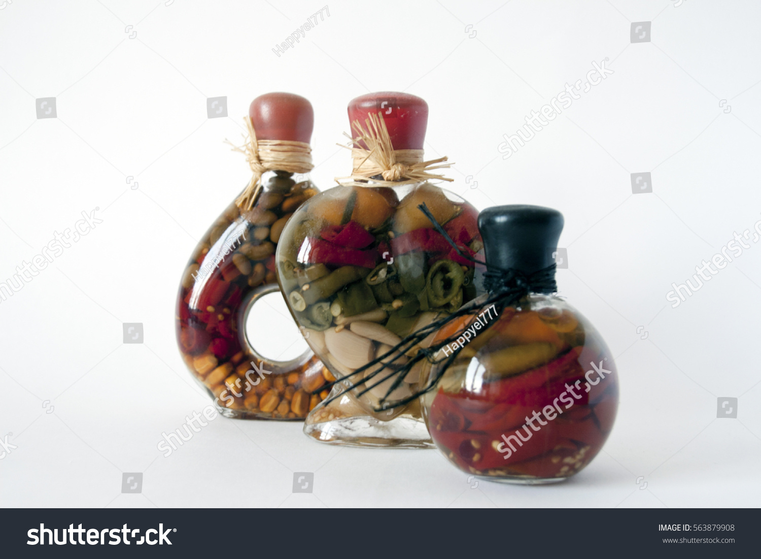 Decorative Bottles Vegetables Spices Stock Photo Edit Now 563879908