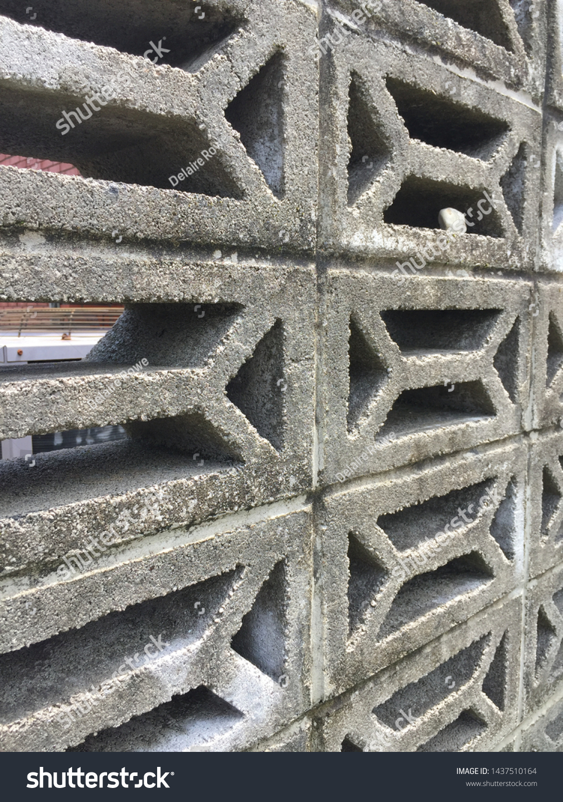 Decorative Cement Building Block Wall Stock Photo Edit Now