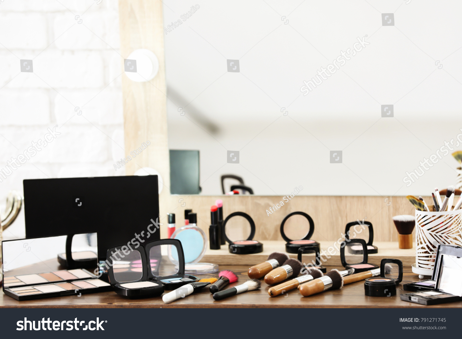 Decorative Cosmetics Tools Professional Makeup Artist Stock Photo