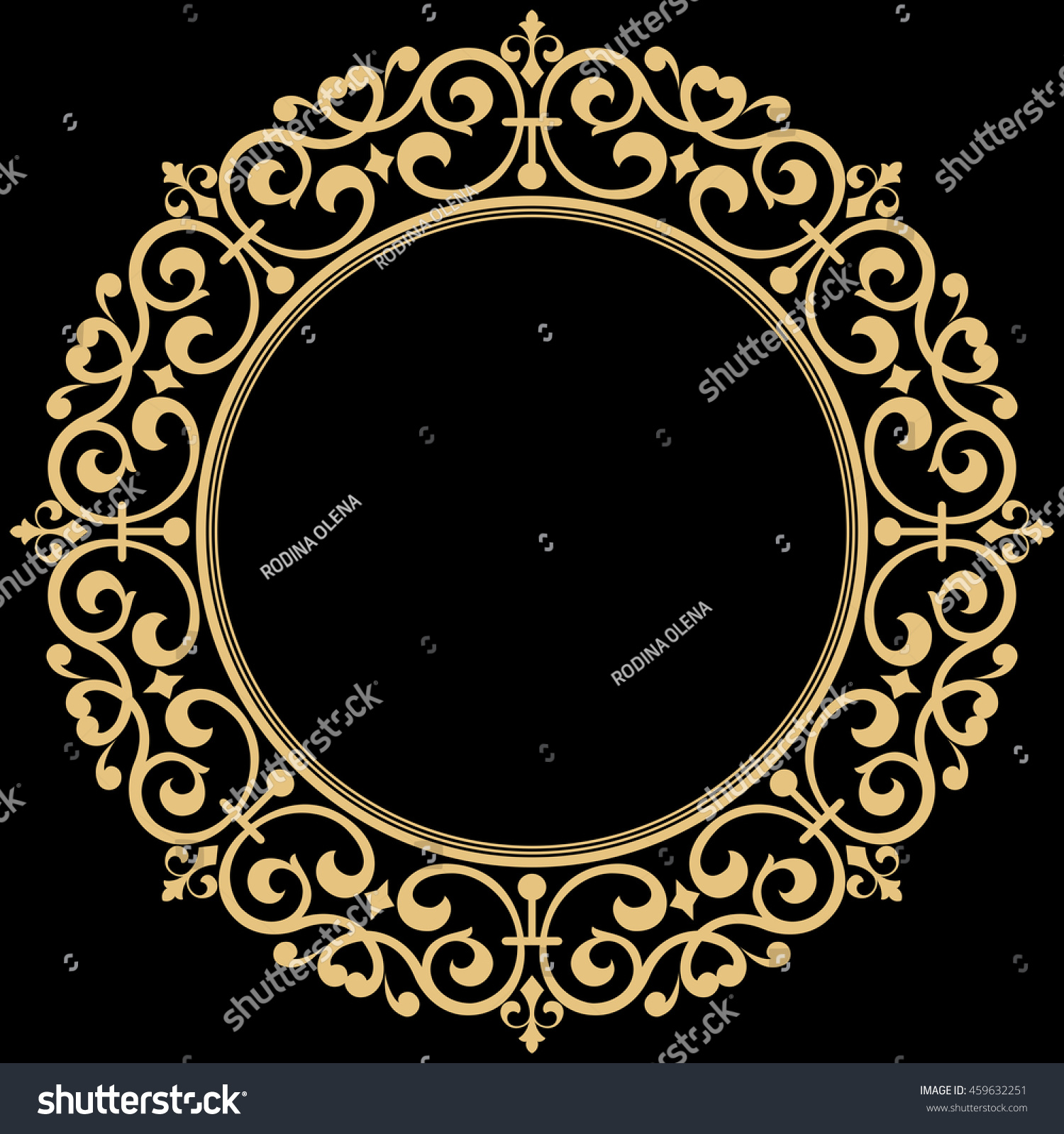 Decorative Line Art Frame Design Template Stock Illustration 459632251